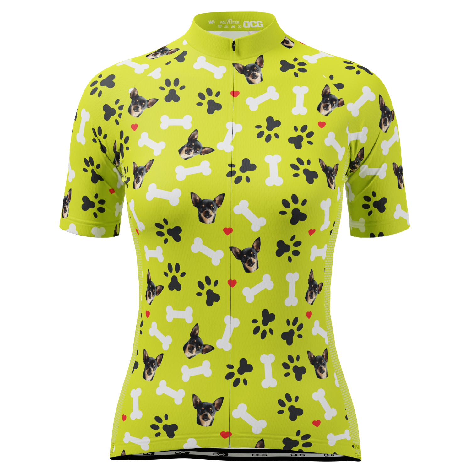 Women's Custom Pet Bones Design Personalized Short Sleeve Cycling Jersey