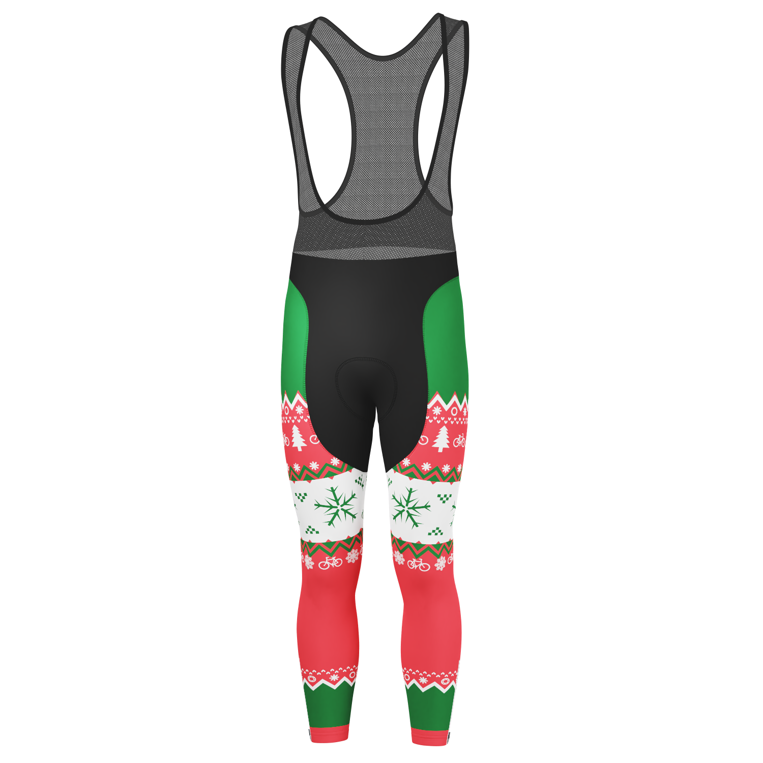 Men's Ugly Christmas Sweater Gel Padded Cycling Bib Tights