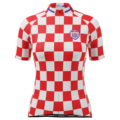 Women's Croatia Soccer Short Sleeve Cycling Jersey