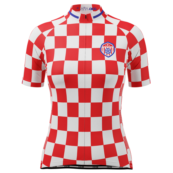 Women's Croatia Soccer Short Sleeve Cycling Jersey