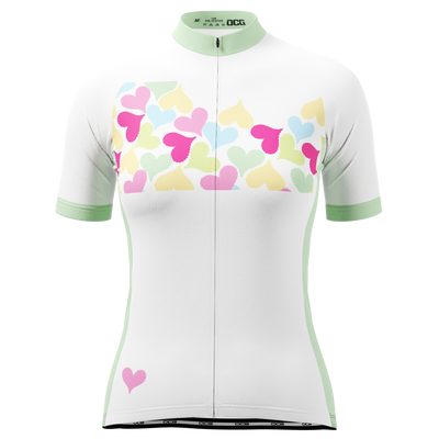 Women's Love & Hearts Short Sleeve Cycling Jersey