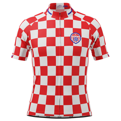 Men's Croatia Soccer Short Sleeve Cycling Jersey