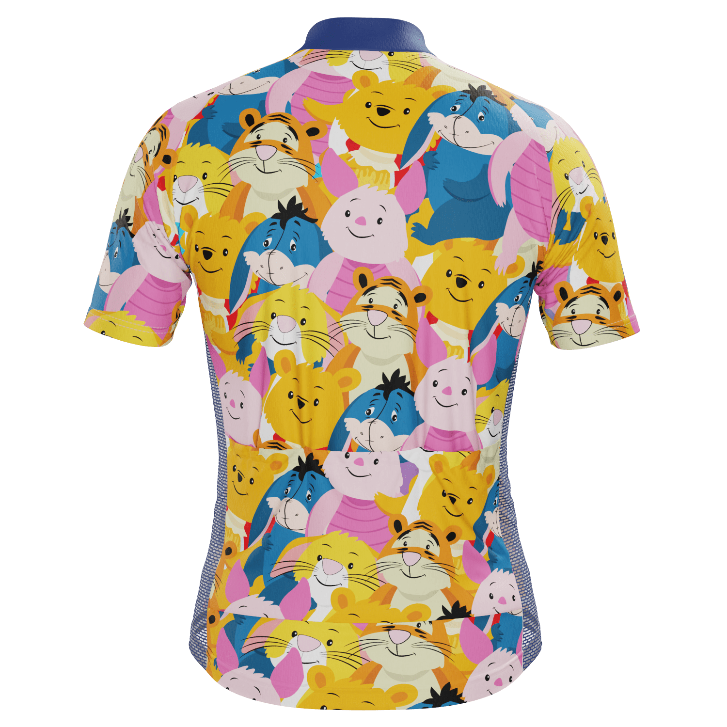 Men's Winnie The Pooh Characters Mashup Short Sleeve Cycling Jersey