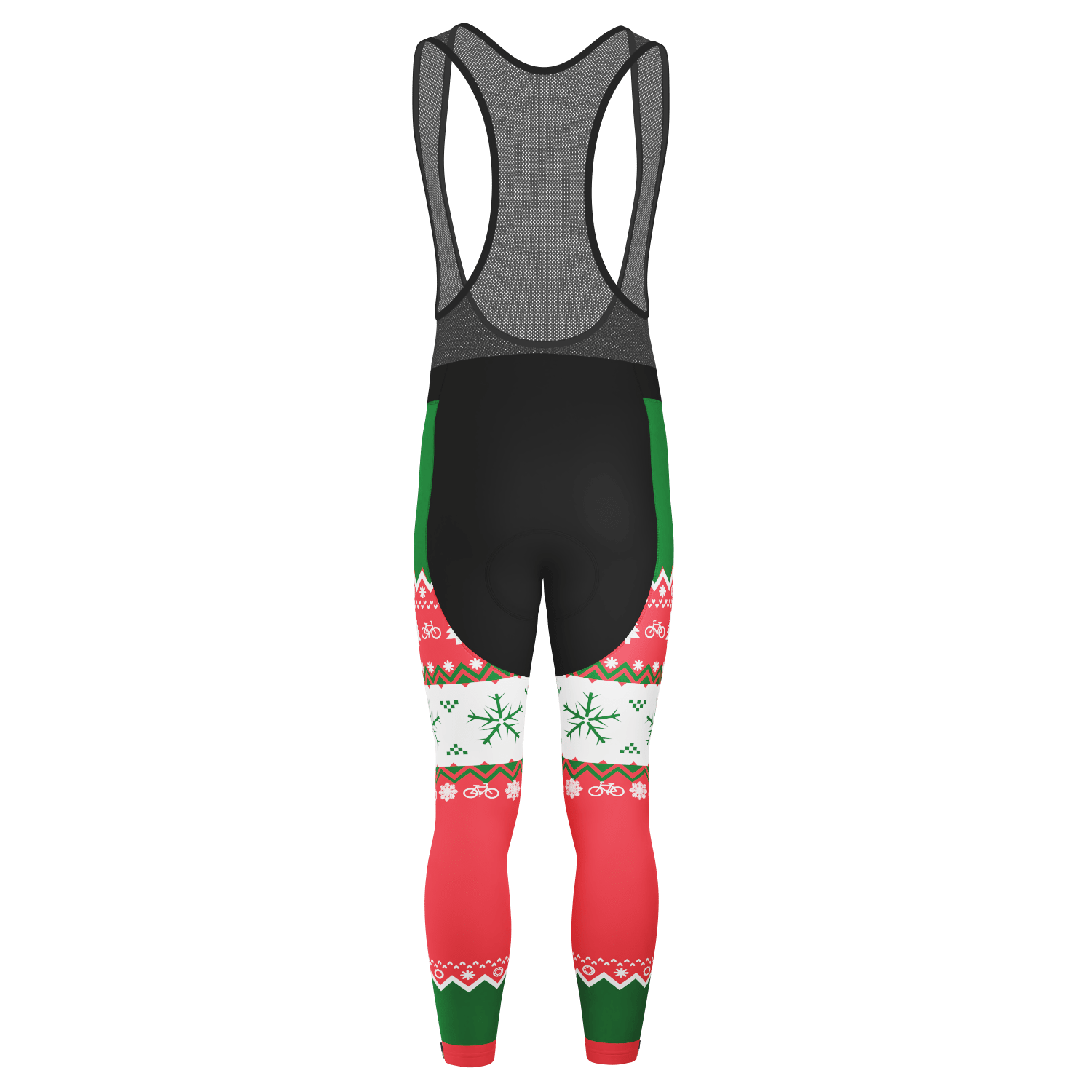 Men's Ugly Christmas Sweater Gel Padded Cycling Bib Tights