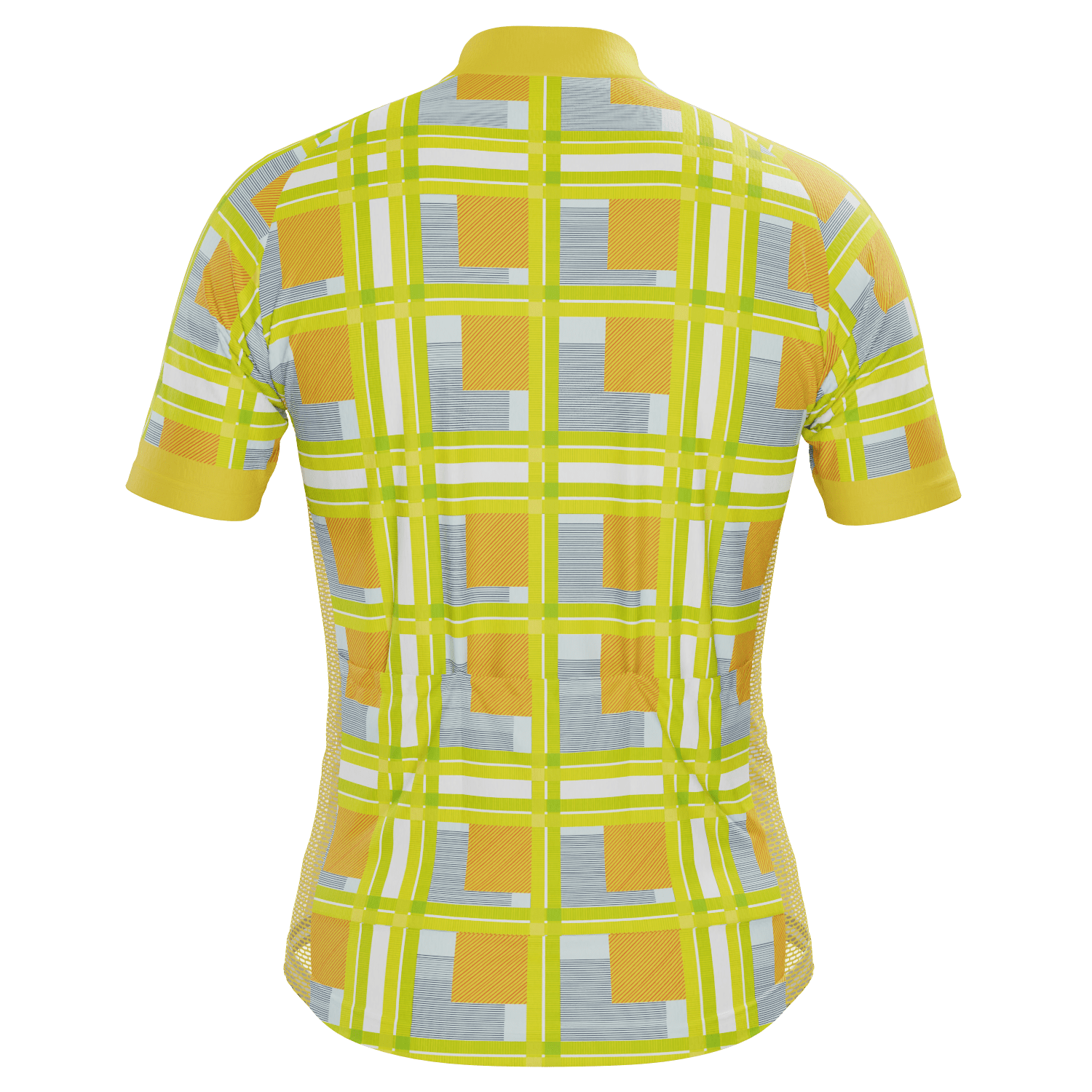 Men's Criss-Crossed Tartan Short Sleeve Cycling Jersey