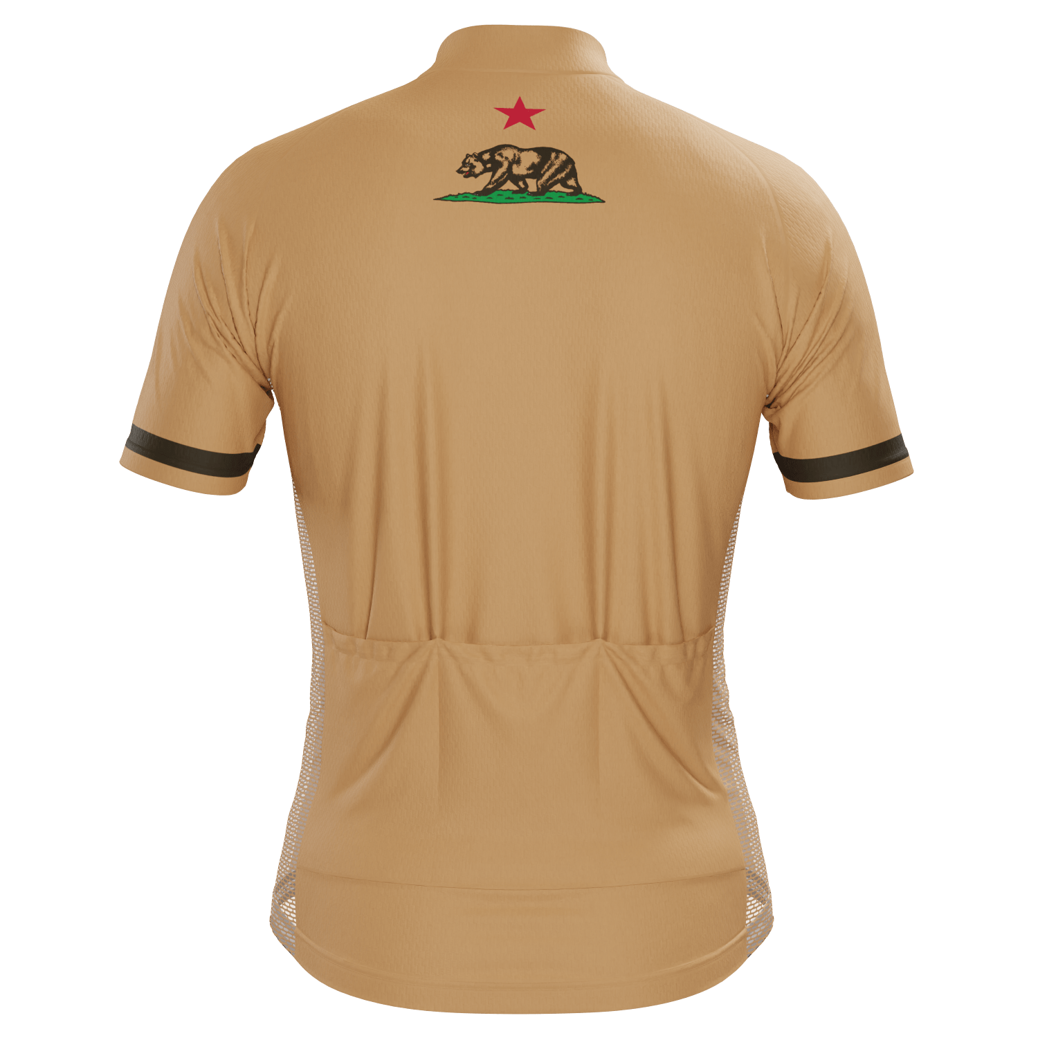 Men's California Republic Brown Short Sleeve Cycling Jersey