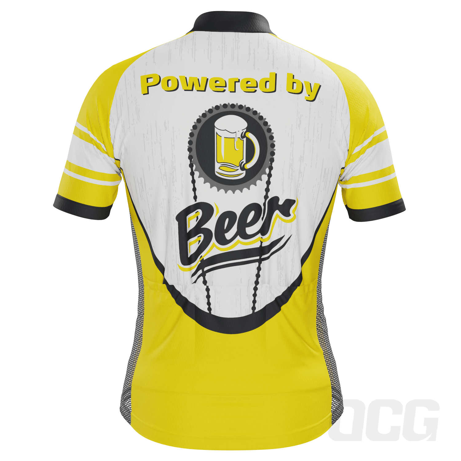 Men's Powered By Beer Short Sleeve Cycling Jersey