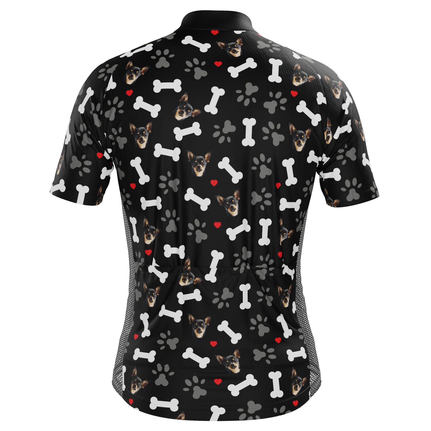 Men's Custom Pet Bones Design Personalized Short-Sleeve Cycling Jersey