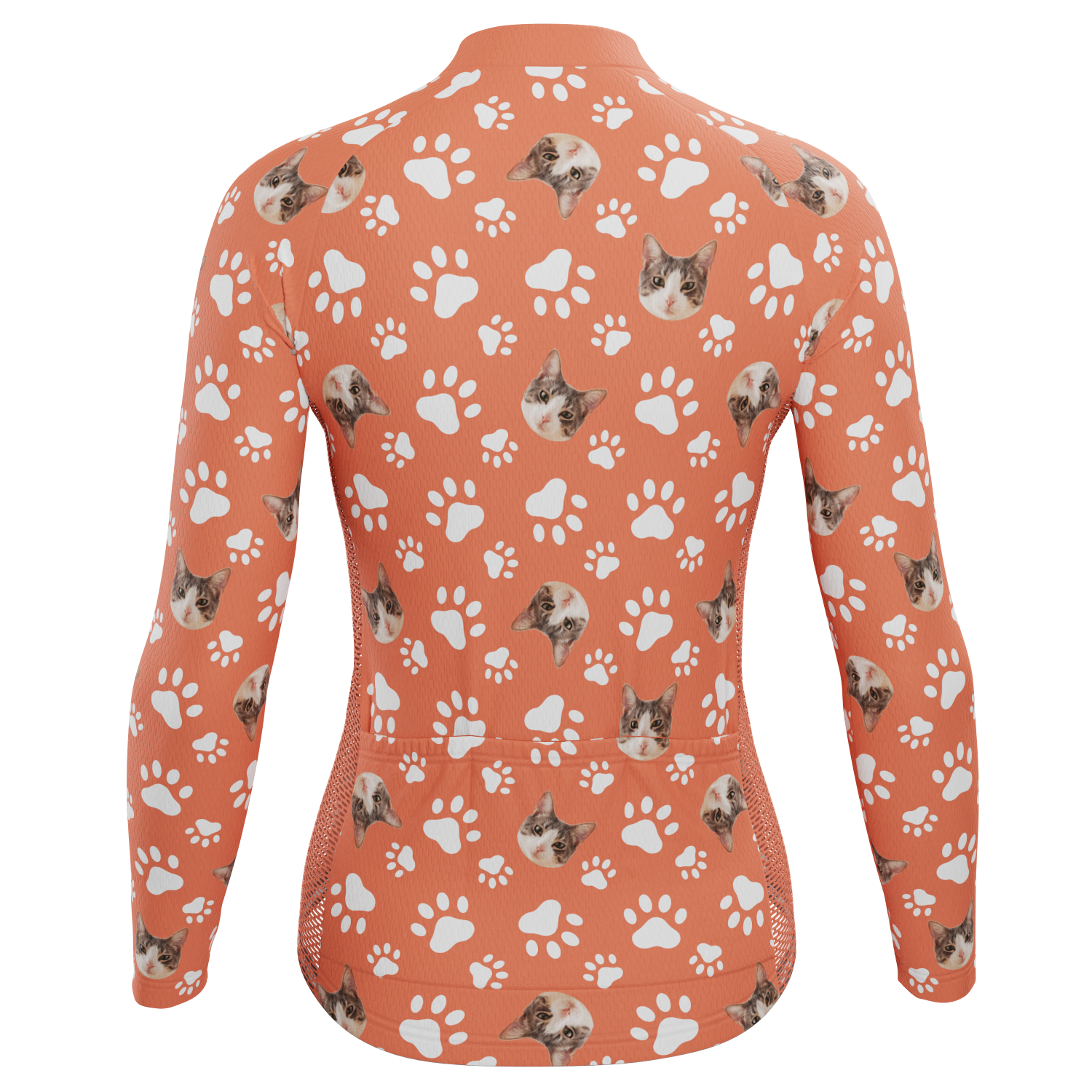 Women's Custom Pet Paws Design Personalized Long Sleeve Cycling Jersey
