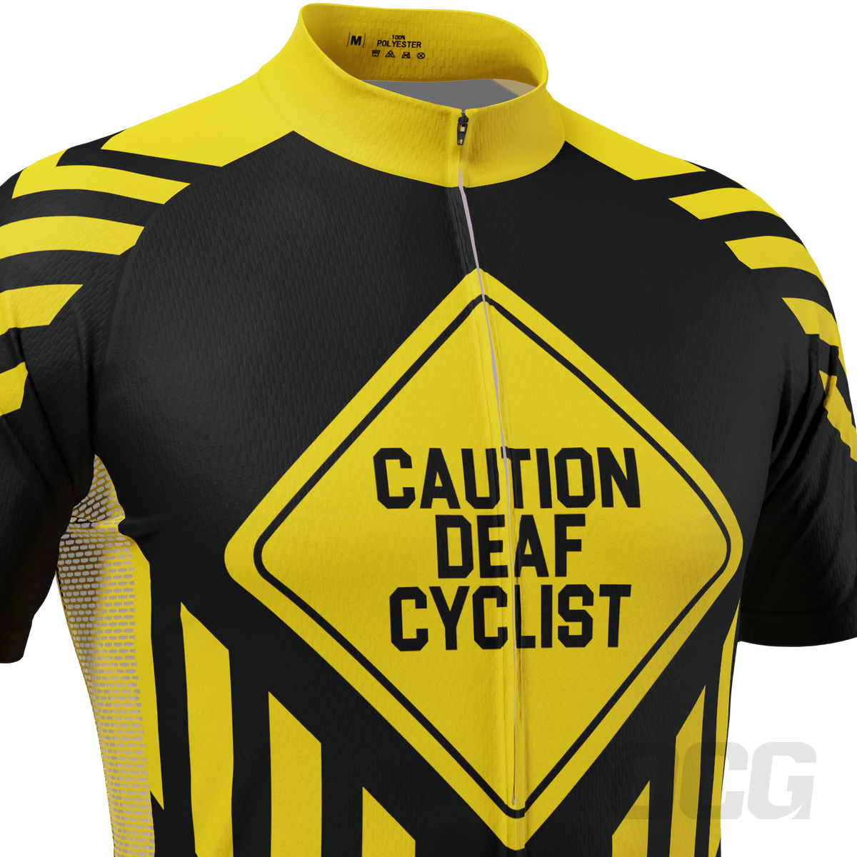 Men's Caution Deaf Cyclist Short Sleeve Cycling Jersey Online Cycling