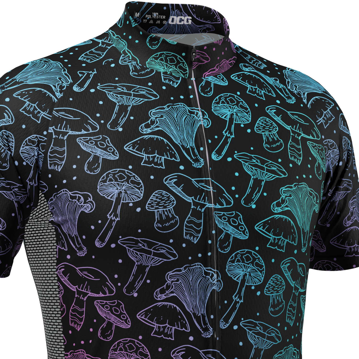 Women's Holographic Mushrooms Short Sleeve Cycling Jersey