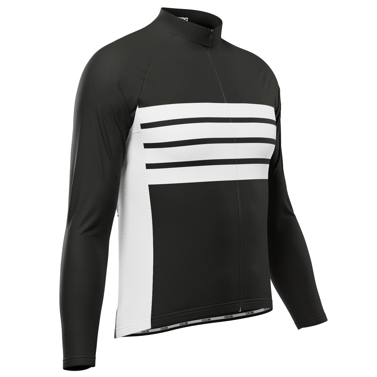 Men's Retro Four Stripe Black Long Sleeve Cycling Jersey