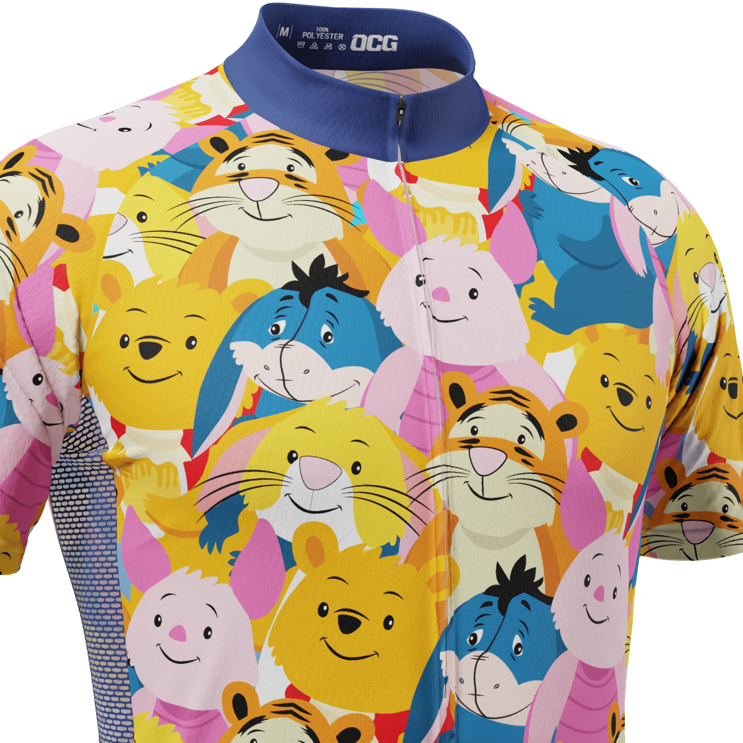 Men's Winnie The Pooh Characters Mashup Short Sleeve Cycling Jersey ...