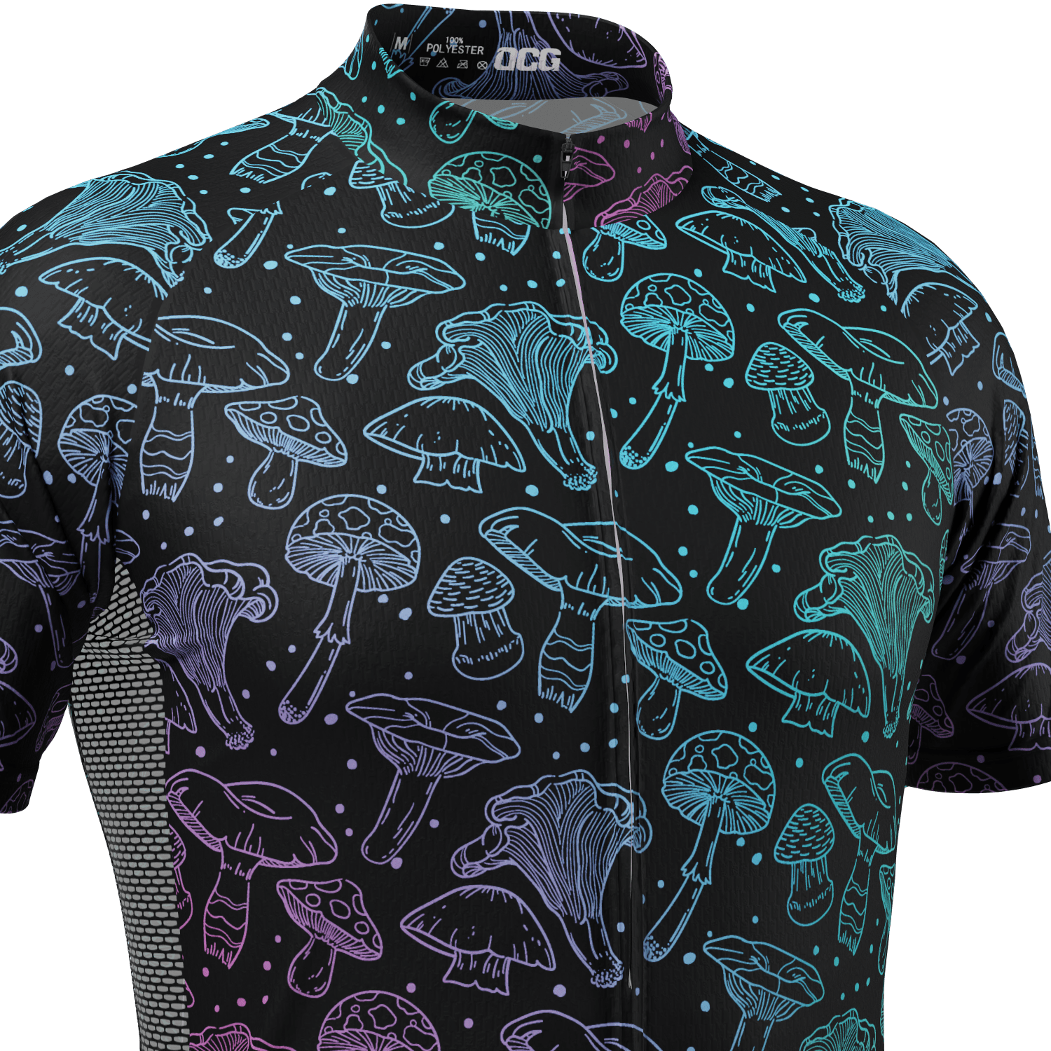 Men's Holographic Mushrooms Short Sleeve Cycling Jersey