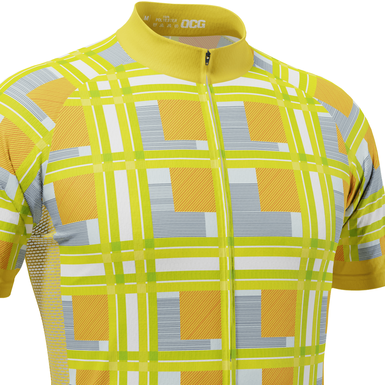 Men's Criss-Crossed Tartan Short Sleeve Cycling Jersey