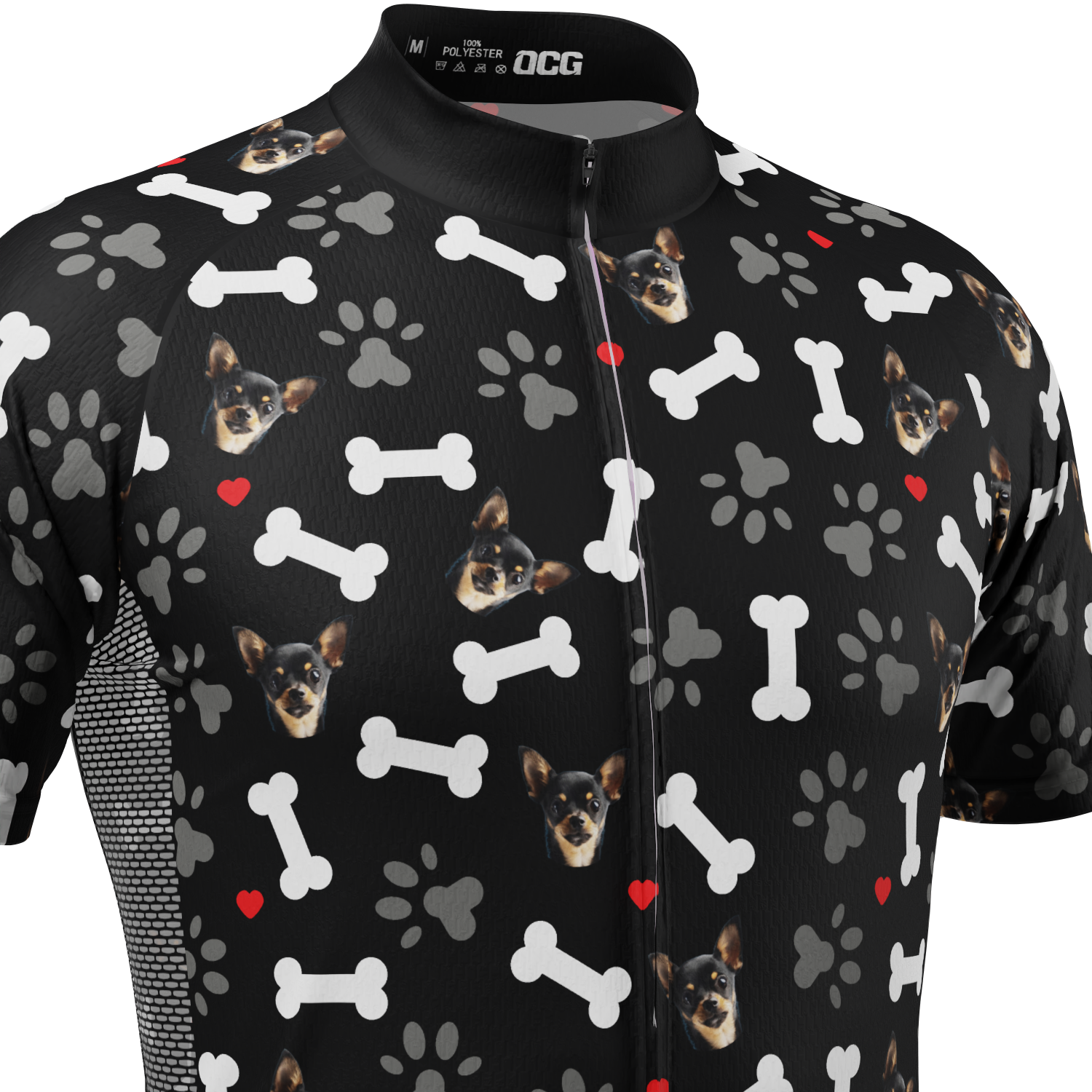 Men's Custom Pet Bones Design Personalized Short-Sleeve Cycling Jersey
