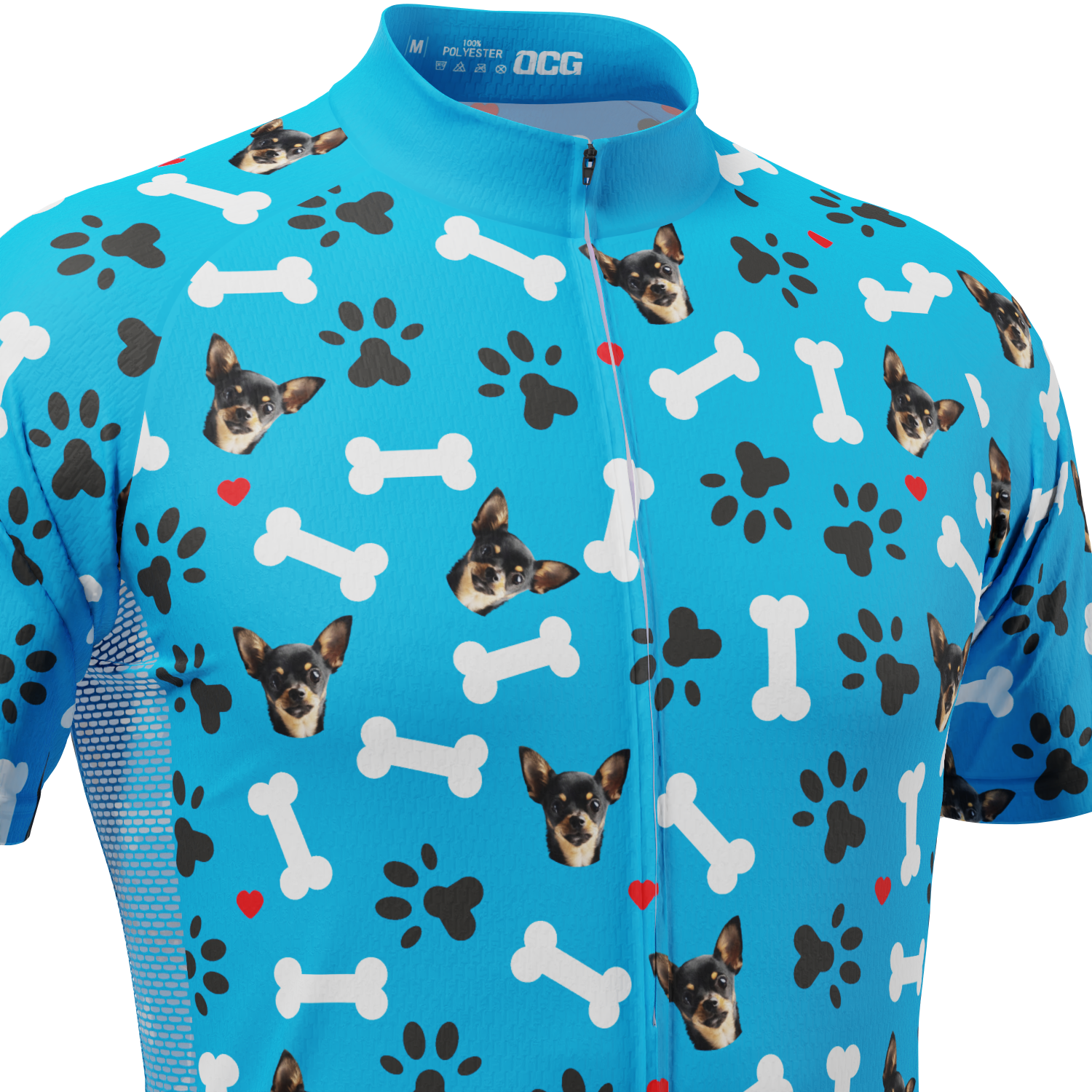 Men's Custom Pet Bones Design Short Sleeve Cycling Jersey