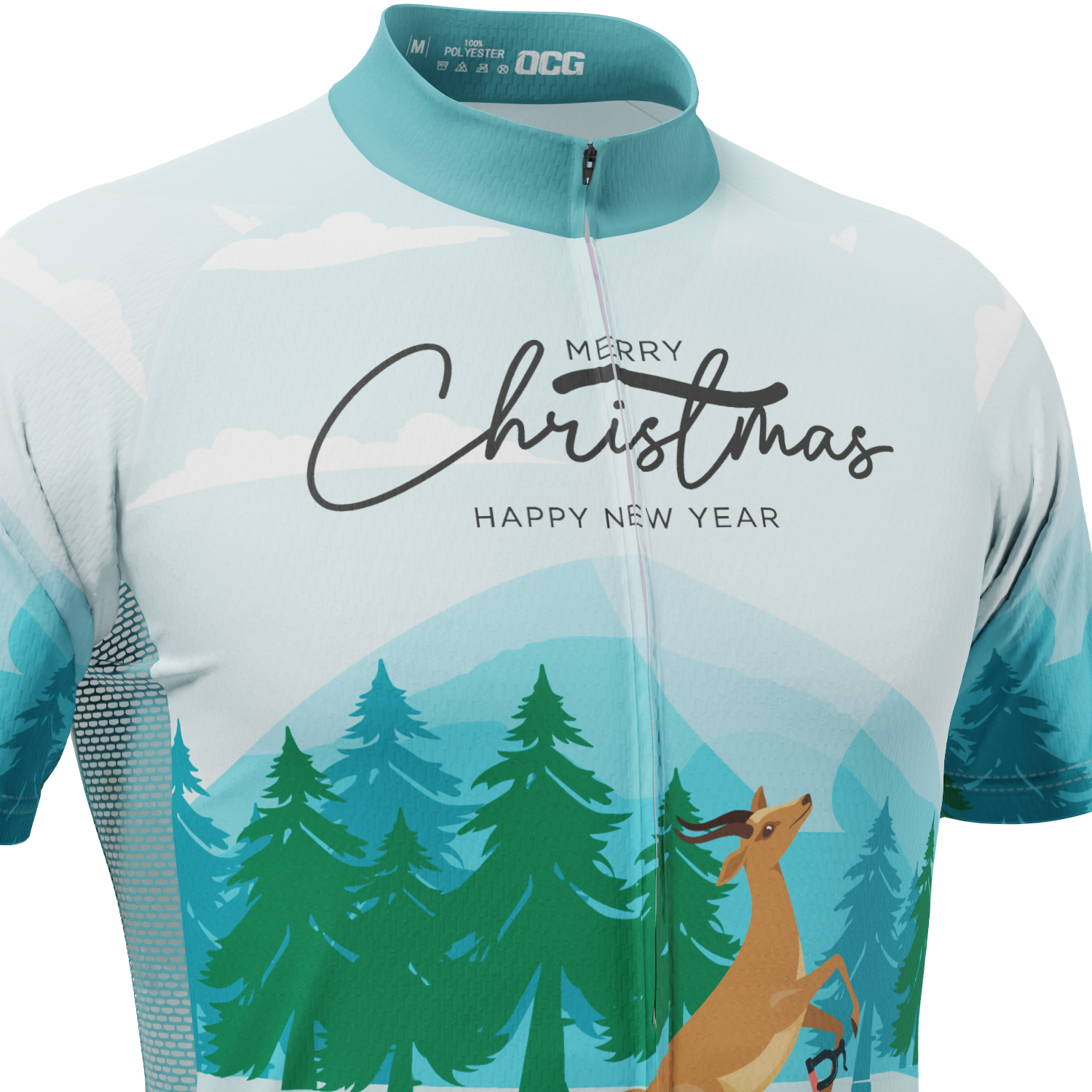Men's Cycling Reindeer Short Sleeve Cycling Jersey