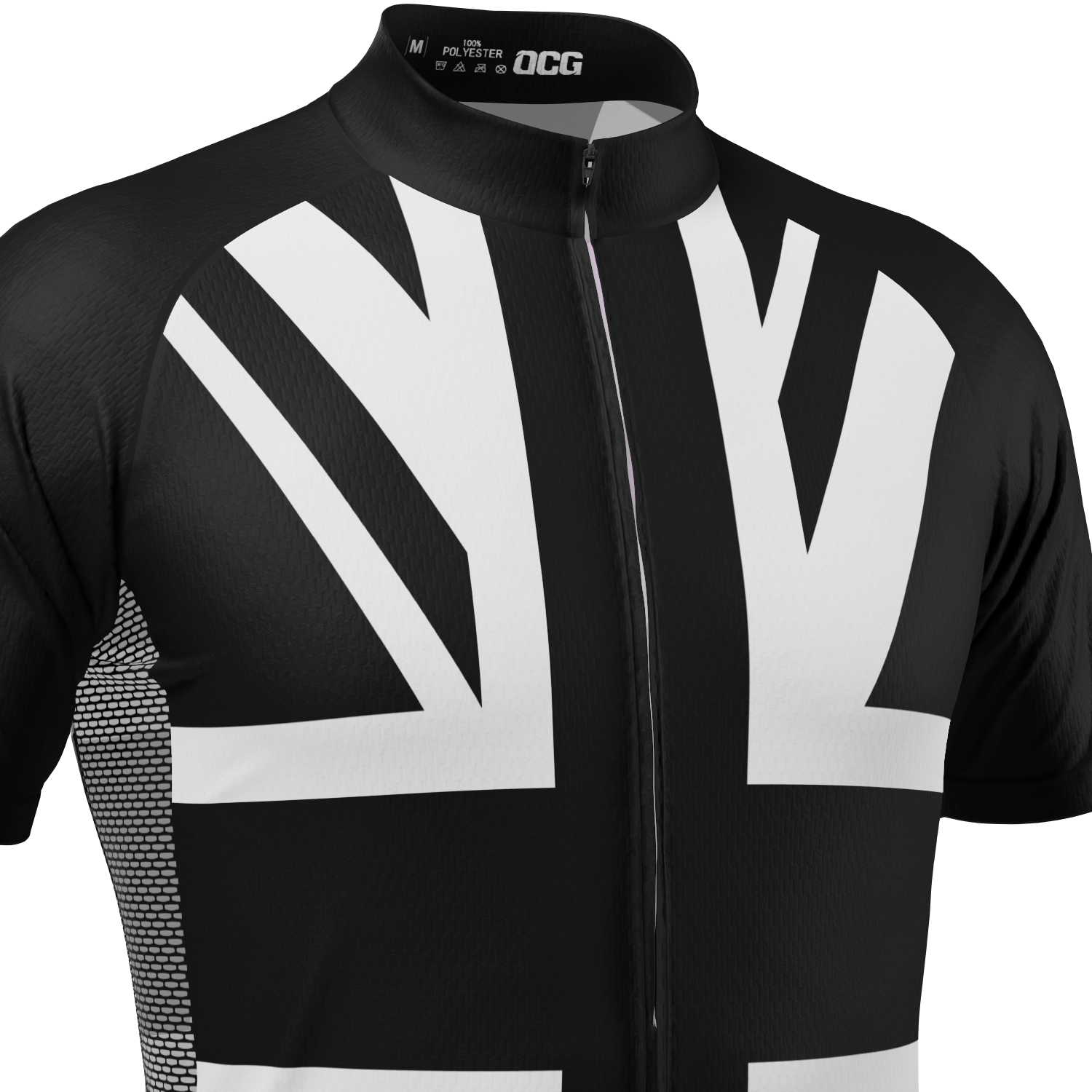 Men's UK Black & White Flag Short Sleeve Cycling Jersey