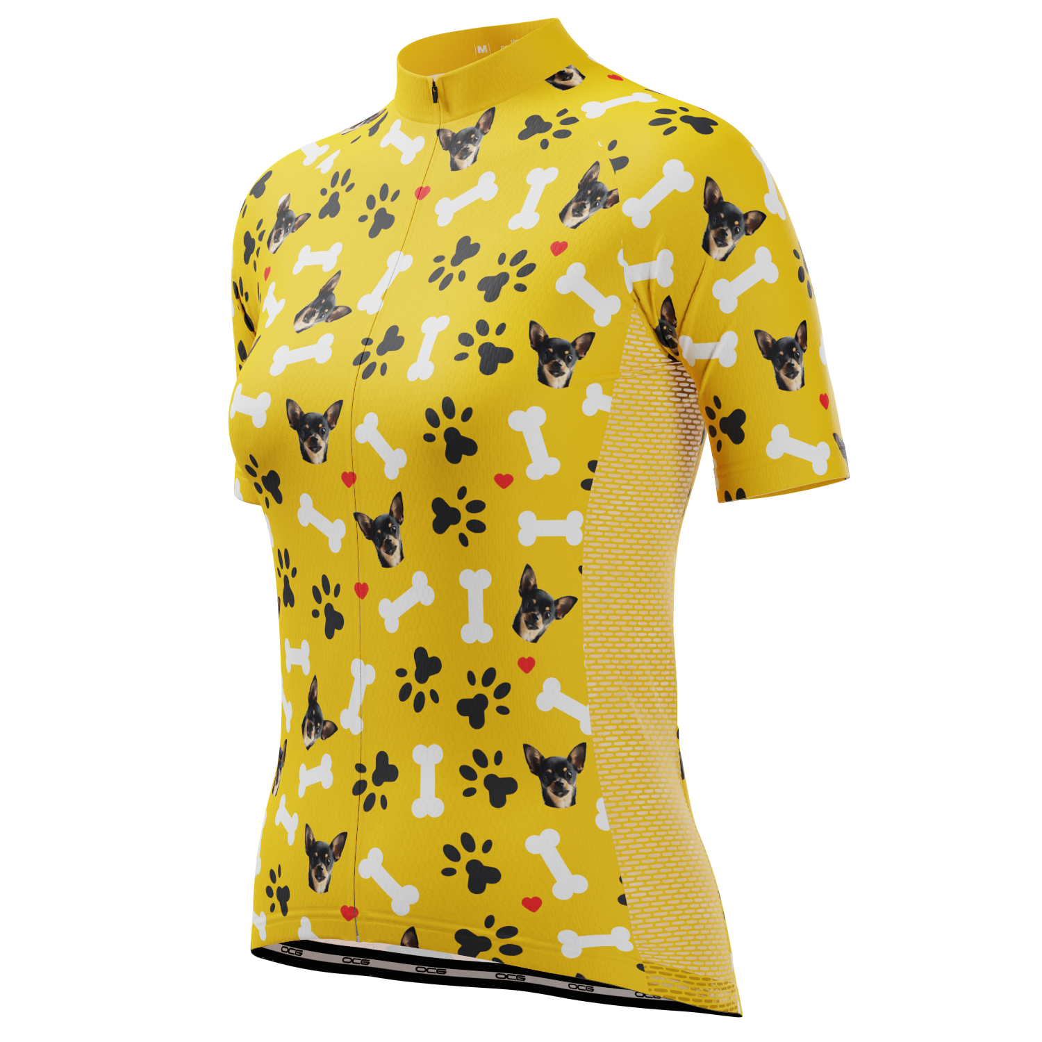 Women's Custom Pet Bones Design Personalized Short Sleeve Cycling Jersey