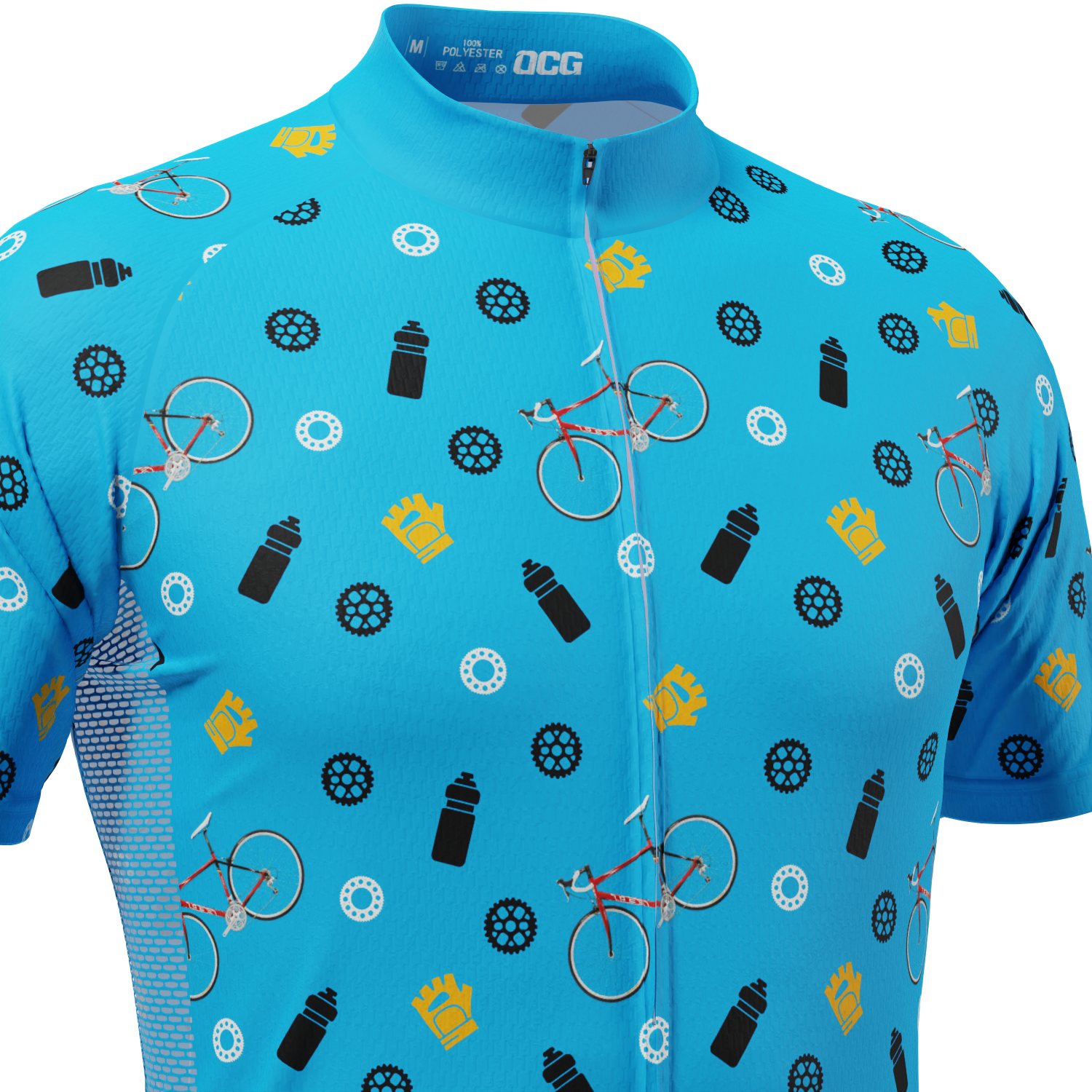 Men's Custom Bike & Gears Design Personalized Short Sleeve Cycling Jersey