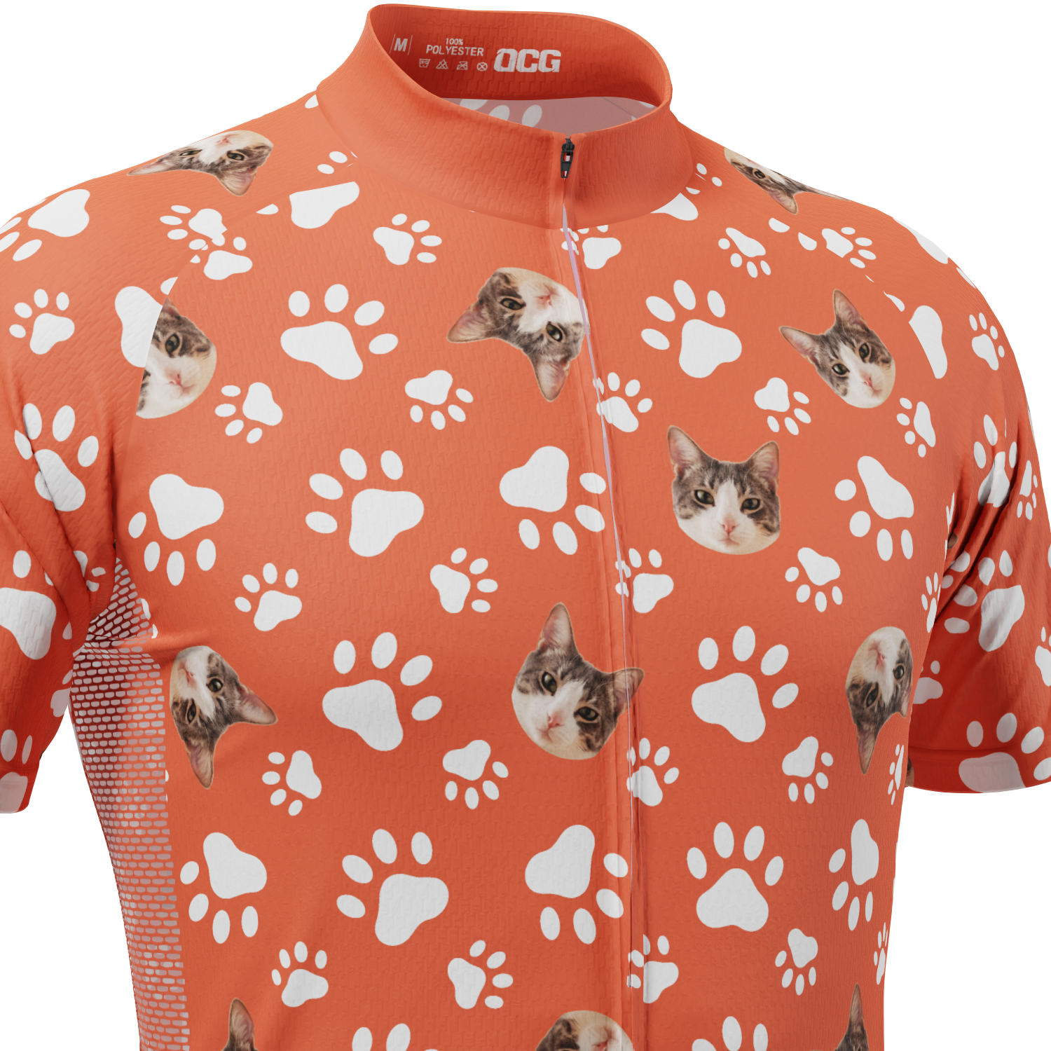 Men's Custom Pet Paws Design Short Sleeve Cycling Jersey