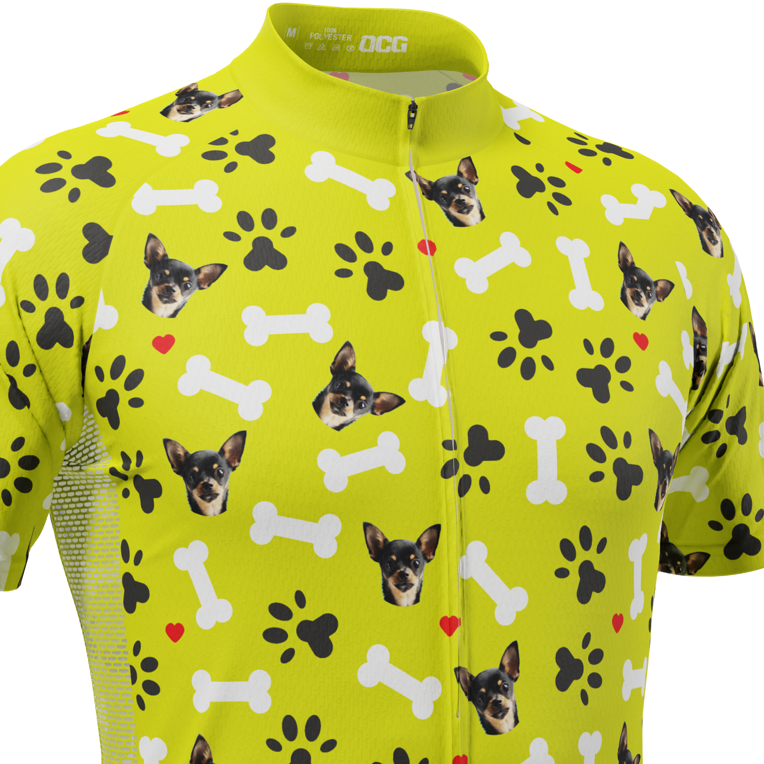 Men's Custom Pet Bones Design Personalized Short-Sleeve Cycling Jersey