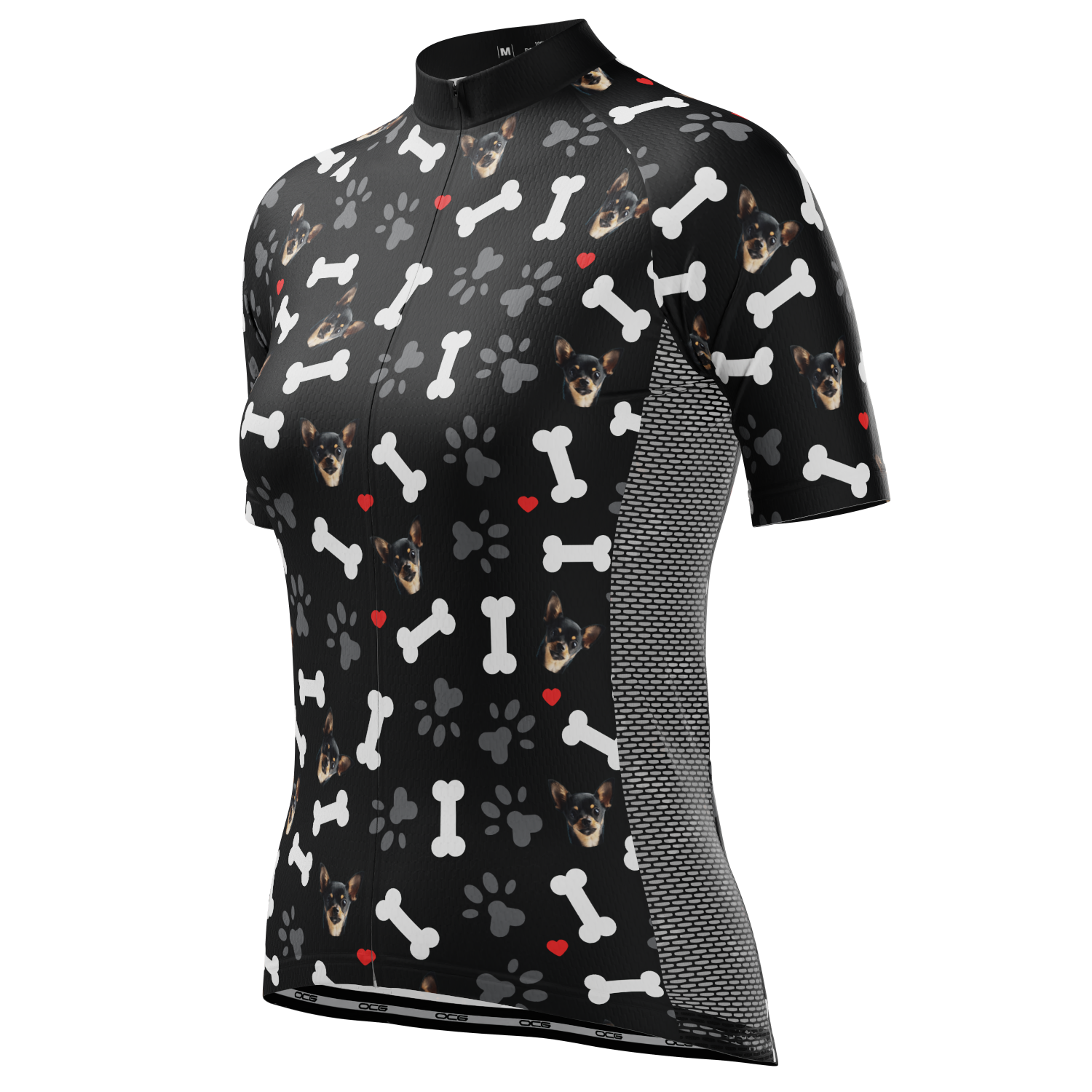 Women's Custom Pet Bones Design Personalized Short Sleeve Cycling Jersey