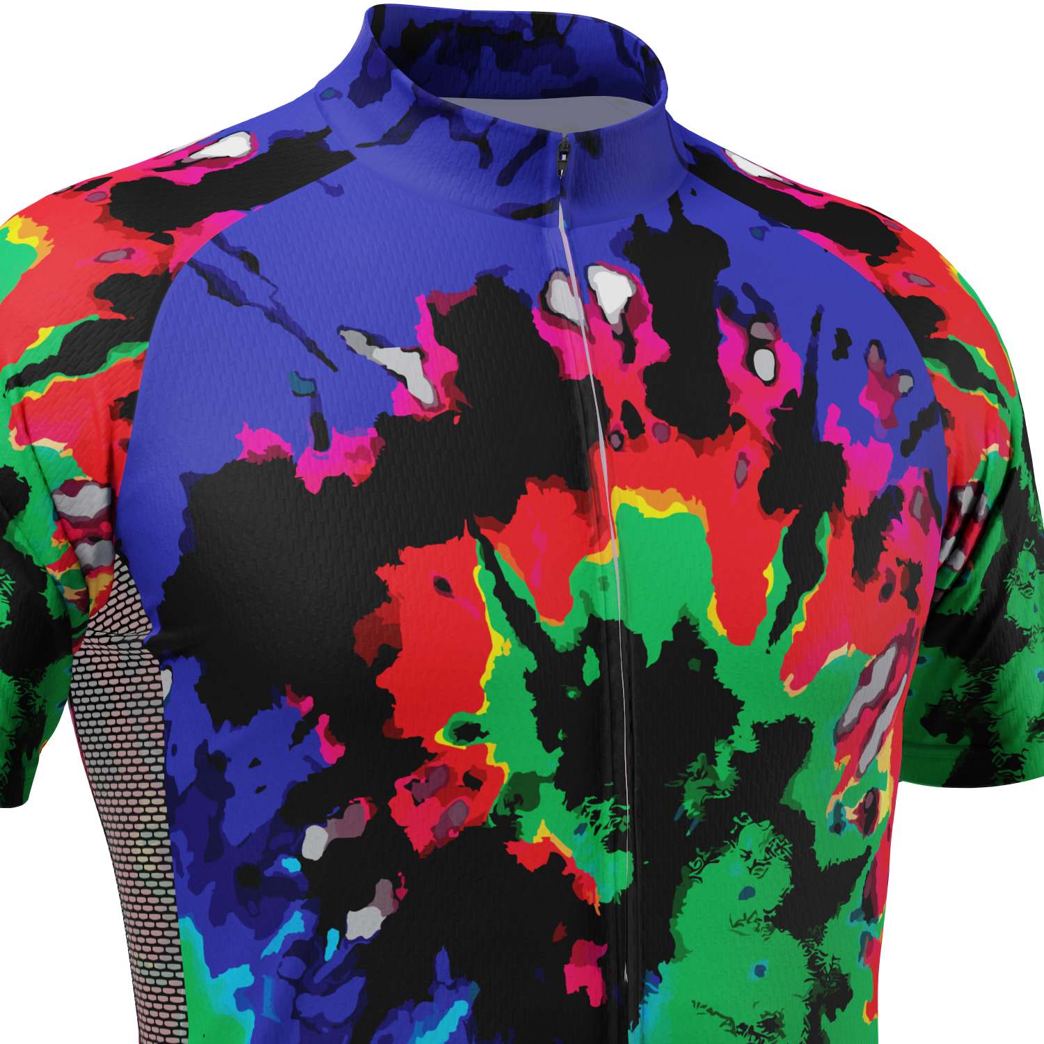 Men's Color Burn Tie Dye Short Sleeve Cycling Jersey