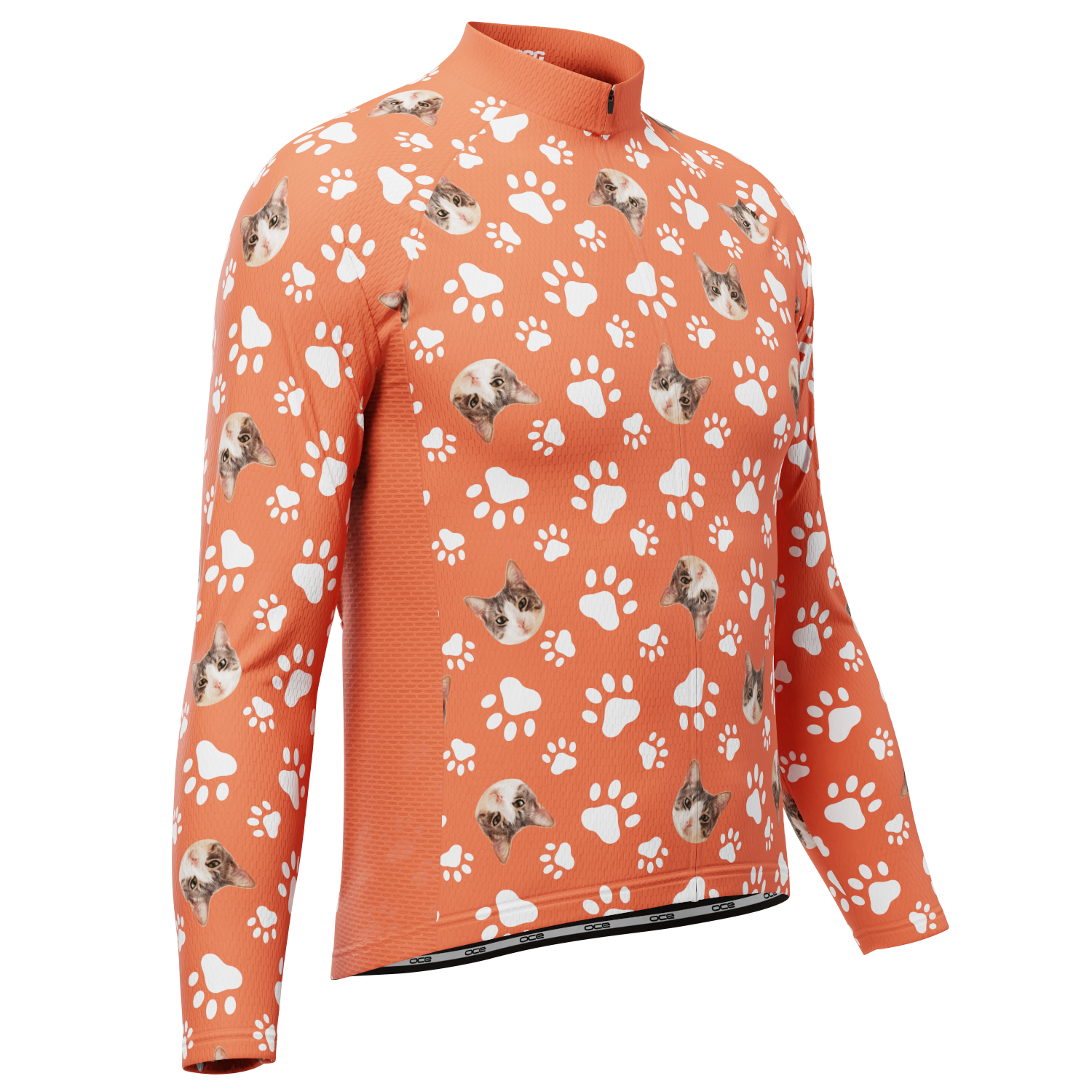 Men's Custom Pet Paws Design Long Sleeve Cycling Jersey