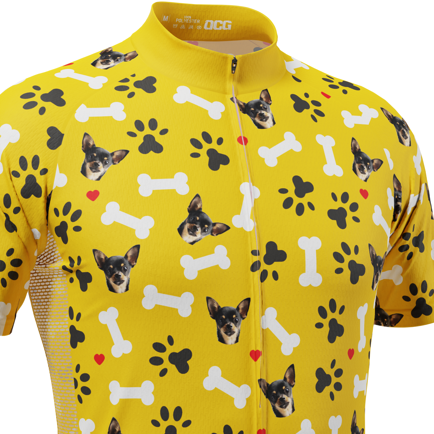 Men's Custom Pet Bones Design Personalized Short-Sleeve Cycling Jersey