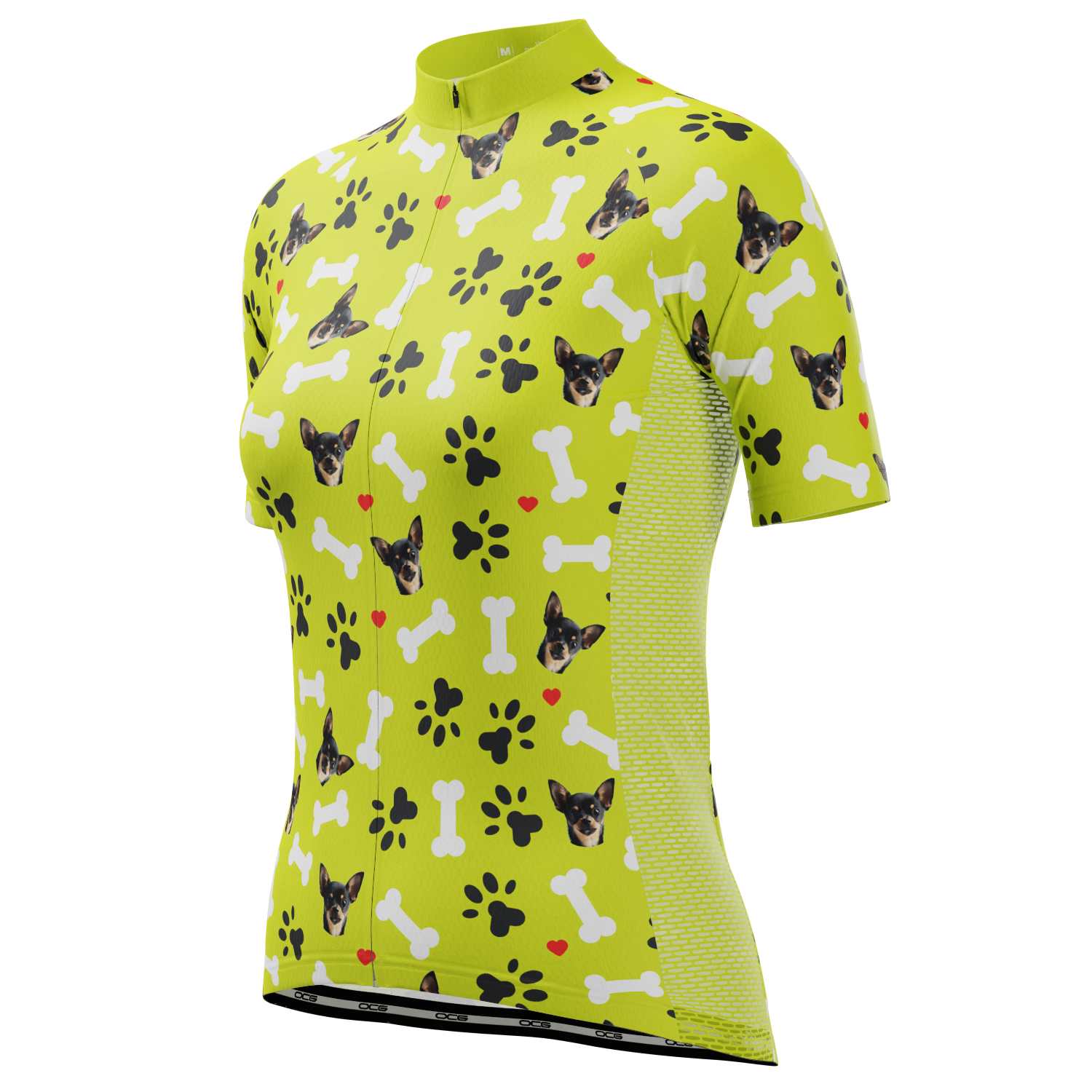 Women's Custom Pet Bones Design Personalized Short Sleeve Cycling Jersey