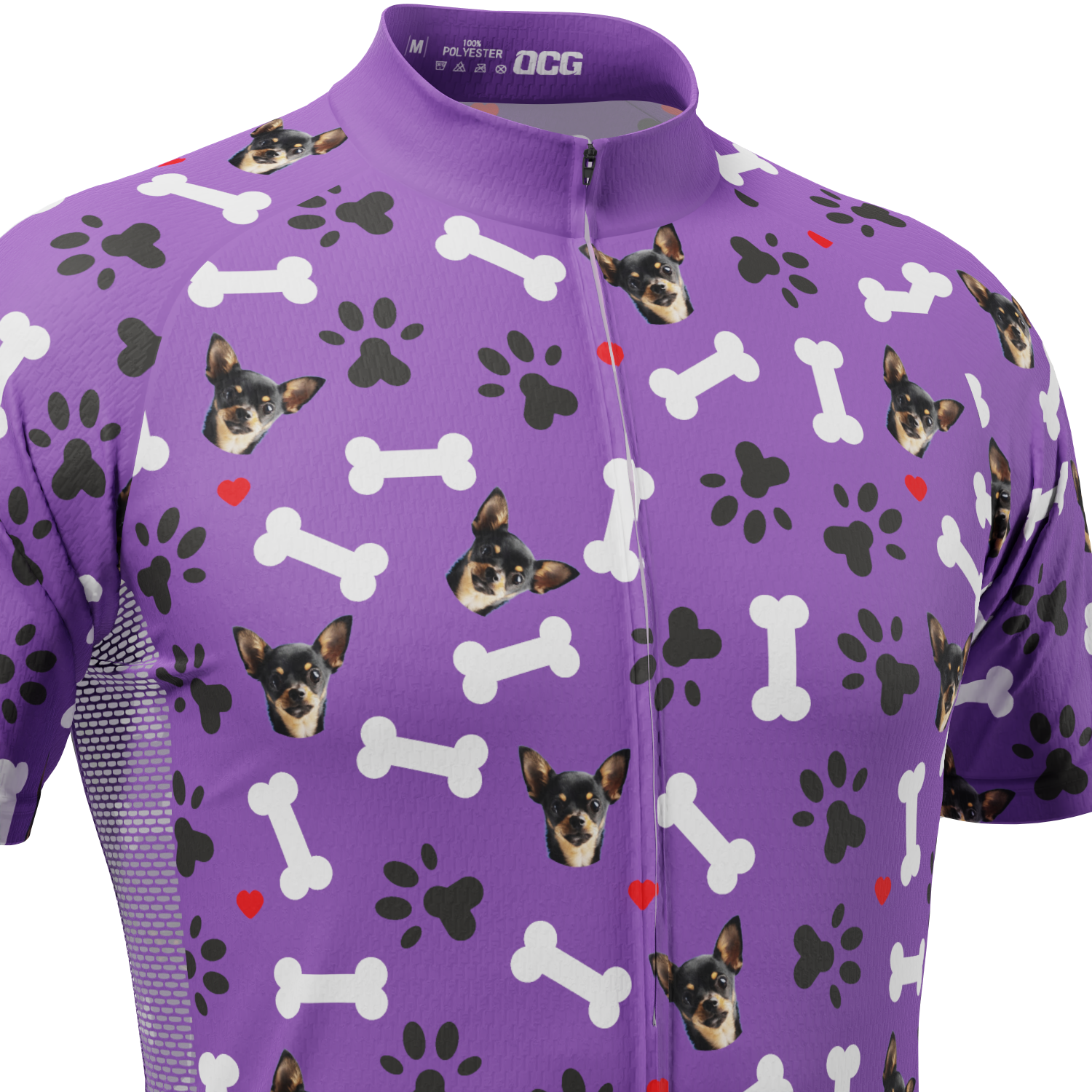 Men's Custom Pet Bones Design Short Sleeve Cycling Jersey