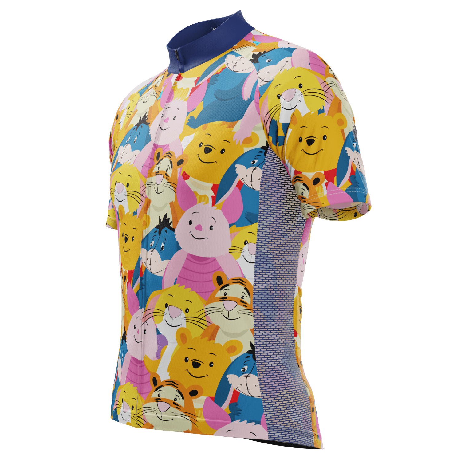 Men's Winnie The Pooh Characters Mashup Short Sleeve Cycling Jersey