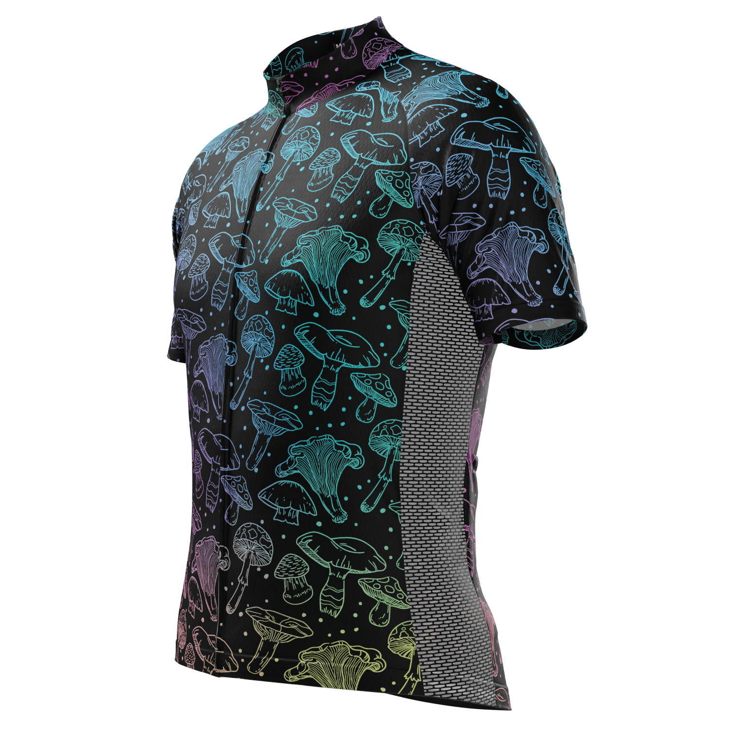 Women's Holographic Mushrooms Short Sleeve Cycling Jersey