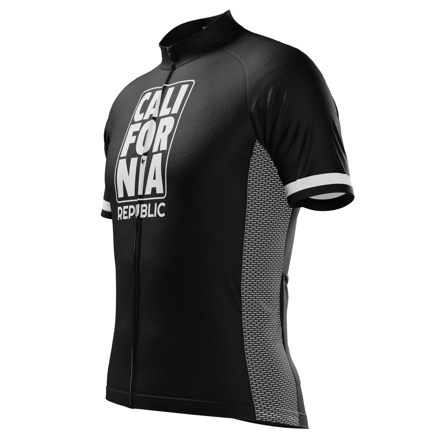 Men's California Republic Black Short Sleeve Cycling Jersey