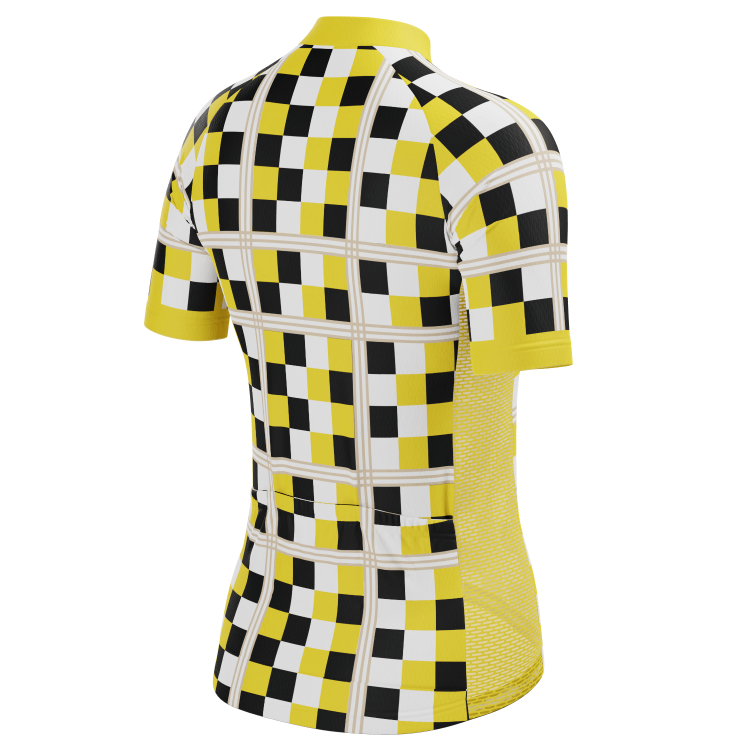 Women's Checkered Plaid Short Sleeve Cycling Jersey