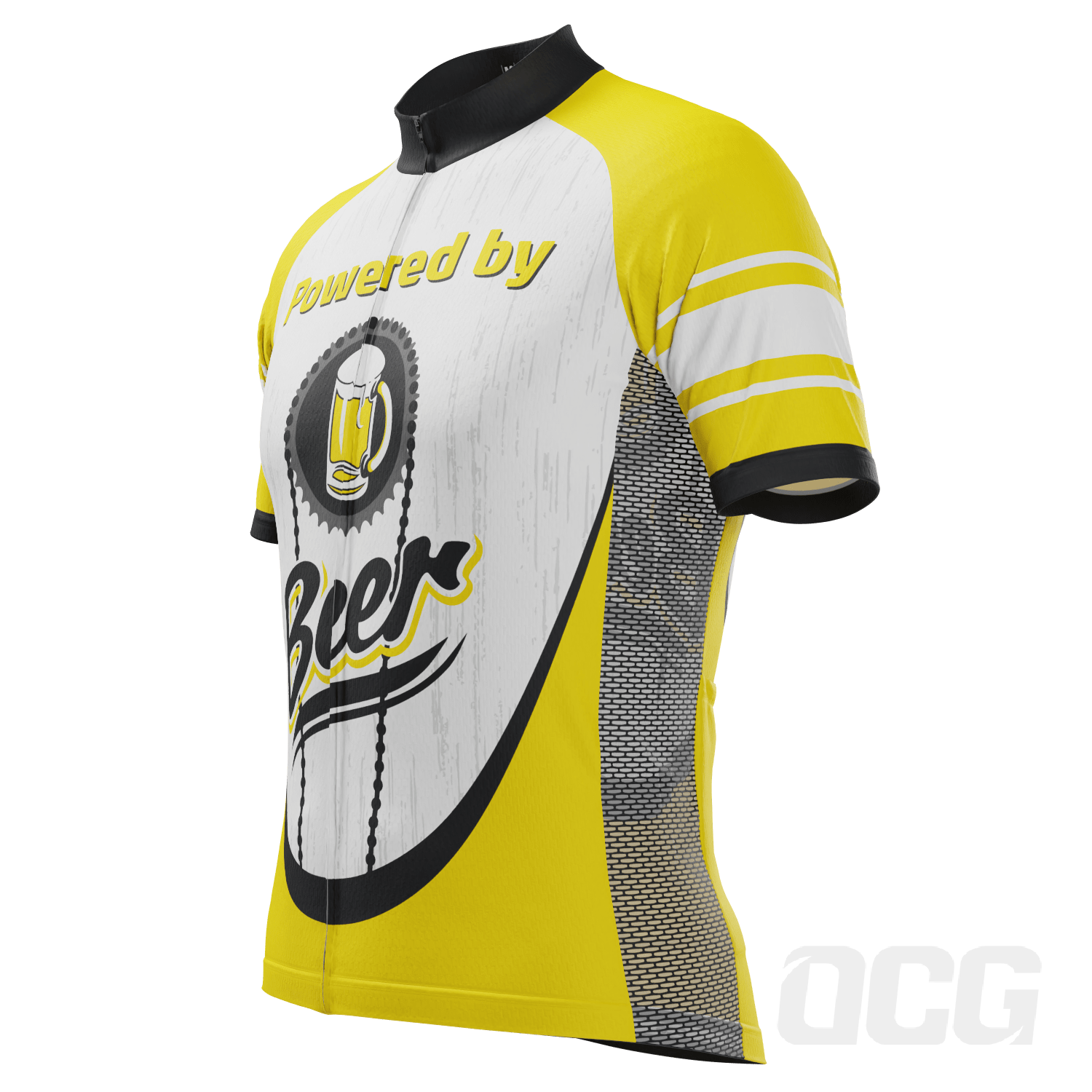 Men's Powered By Beer Short Sleeve Cycling Jersey