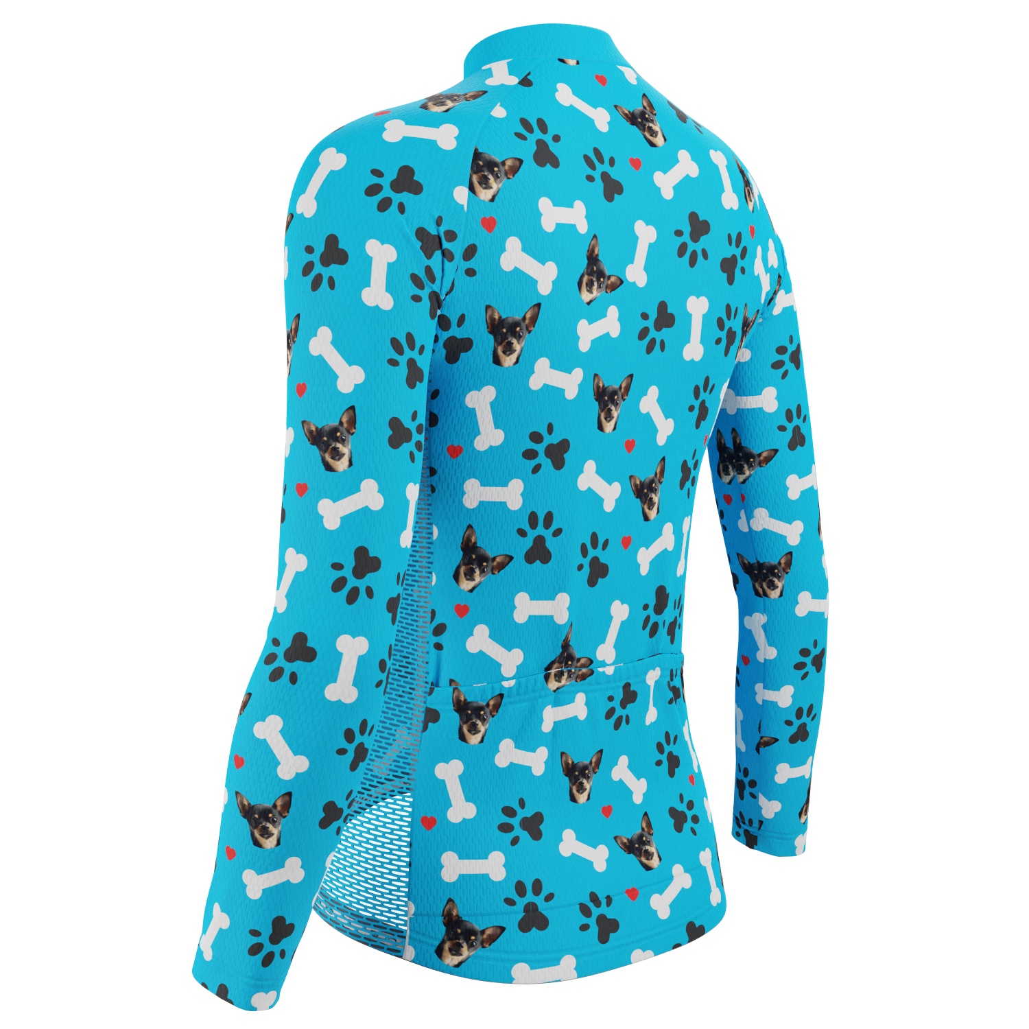 Women's Custom Pet Bones Design Personalized Long Sleeve Cycling Jersey