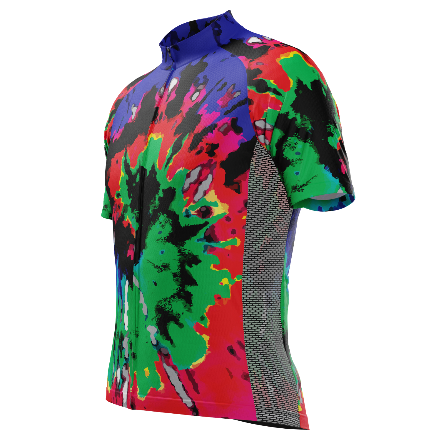 Men's Color Burn Tie Dye Short Sleeve Cycling Jersey