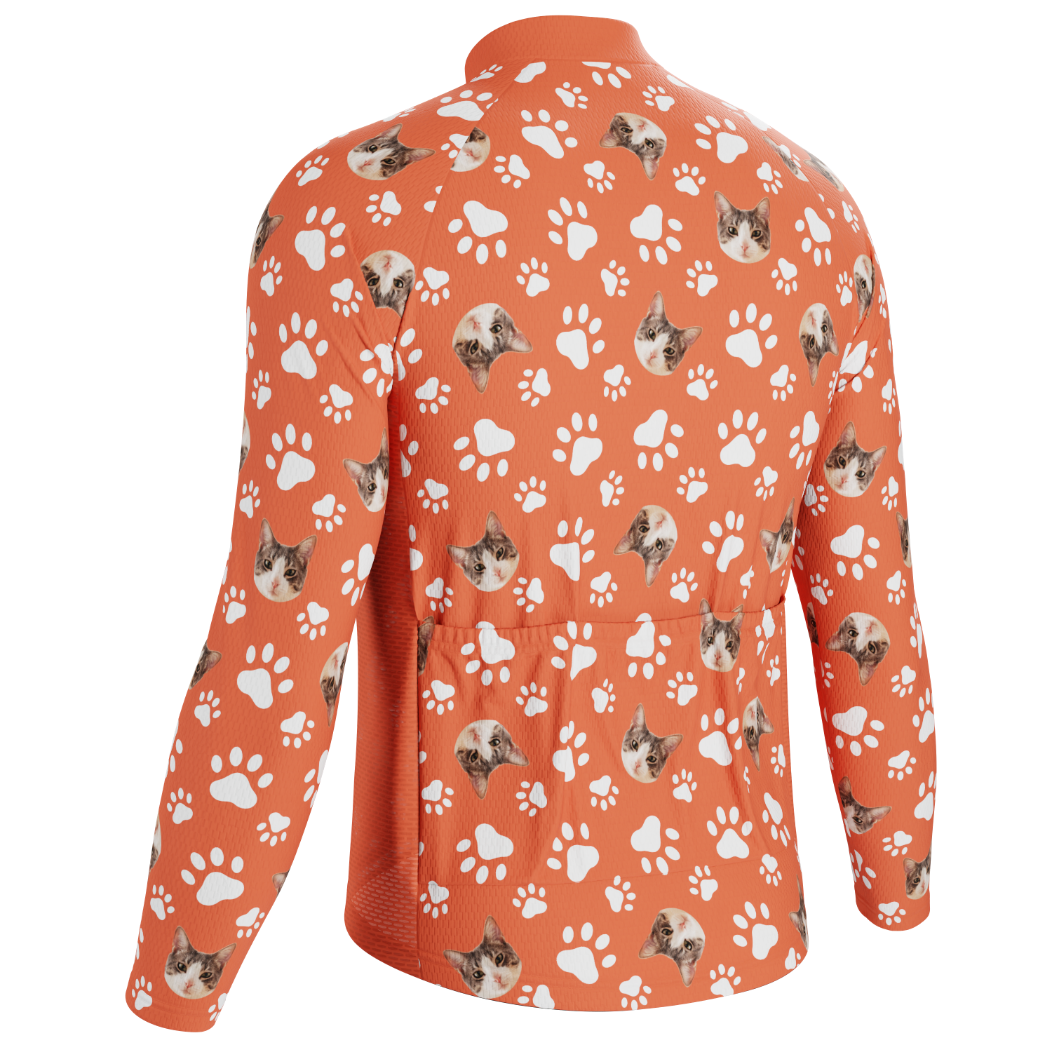 Men's Custom Pet Paws Design Long Sleeve Cycling Jersey