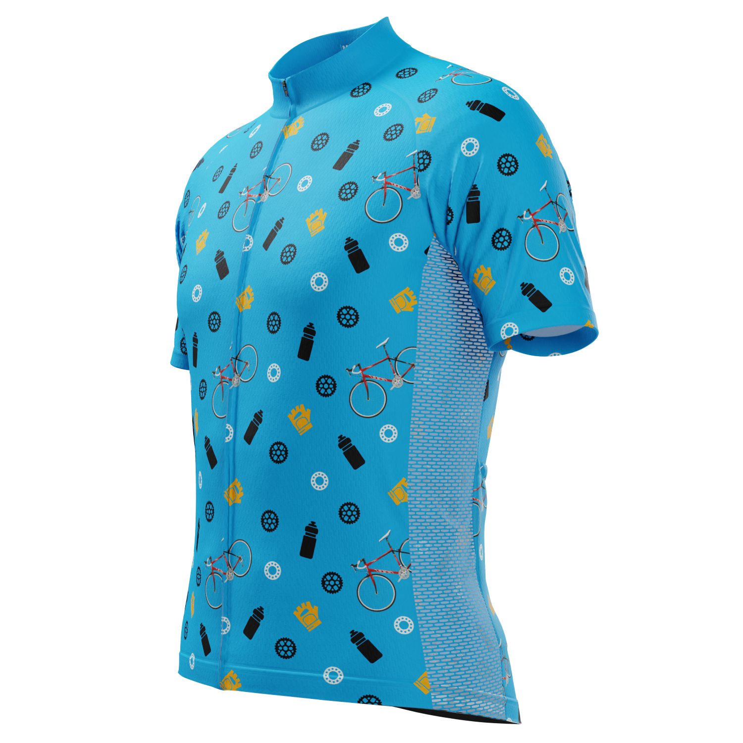 Men's Custom Bike & Gears Design Personalized Short Sleeve Cycling Jersey
