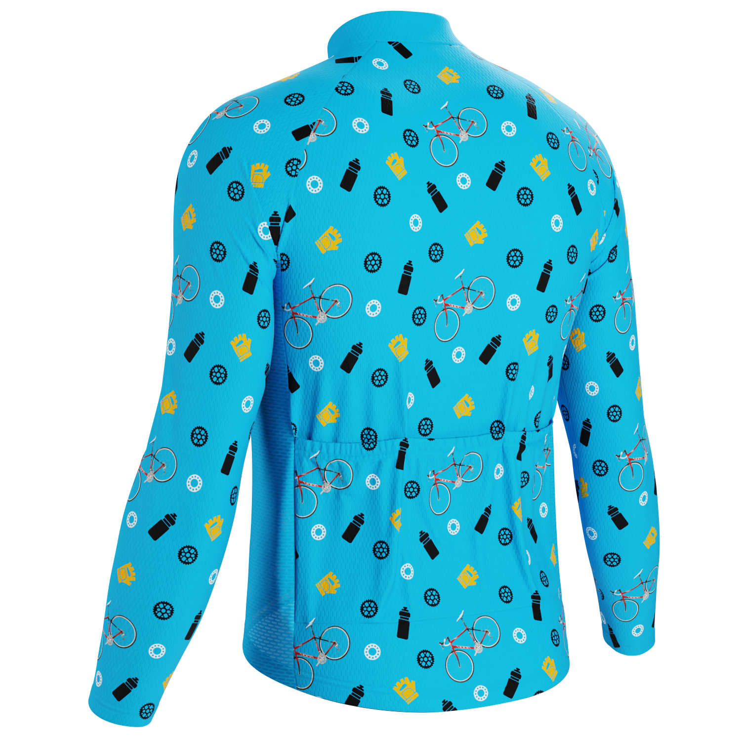 Men's Custom Bike & Gears Design Personalized Long Sleeve Cycling Jersey