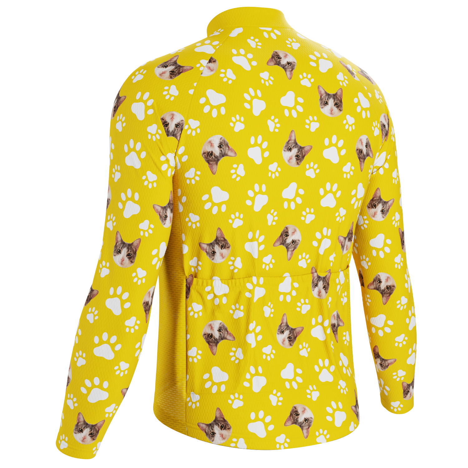 Men's Custom Pet Paws Design Long Sleeve Cycling Jersey