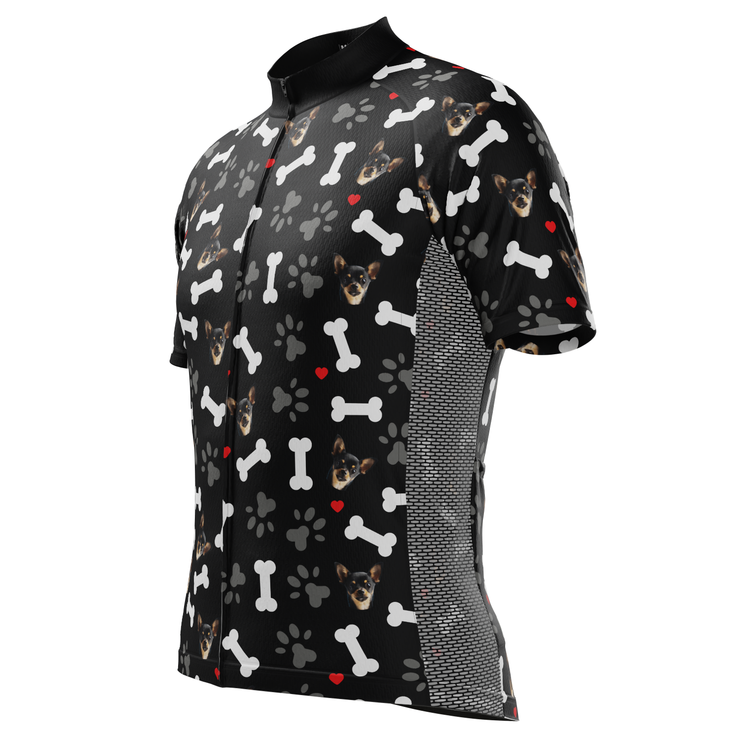 Men's Custom Pet Bones Design Personalized Short-Sleeve Cycling Jersey