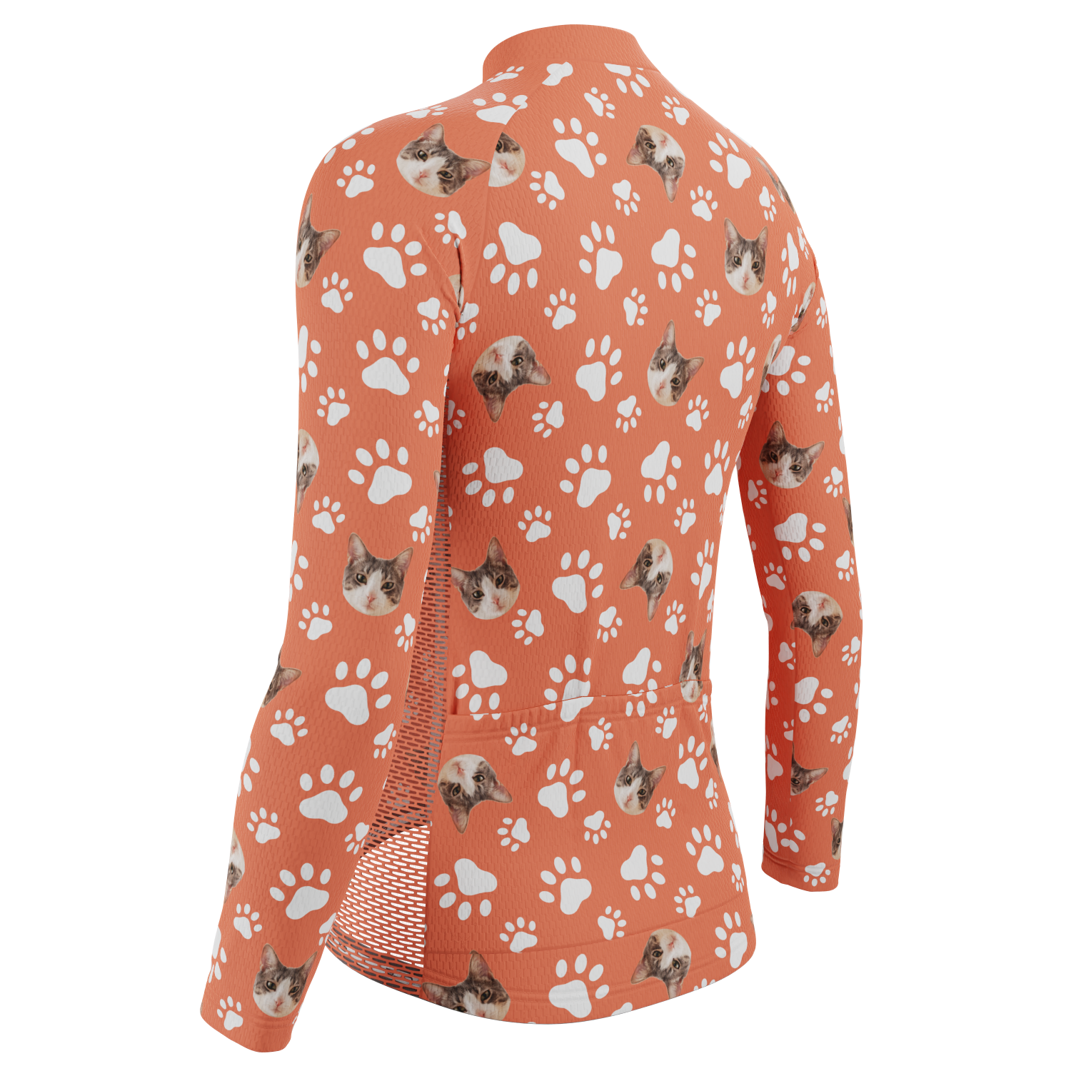 Women's Custom Pet Paws Design Personalized Long Sleeve Cycling Jersey