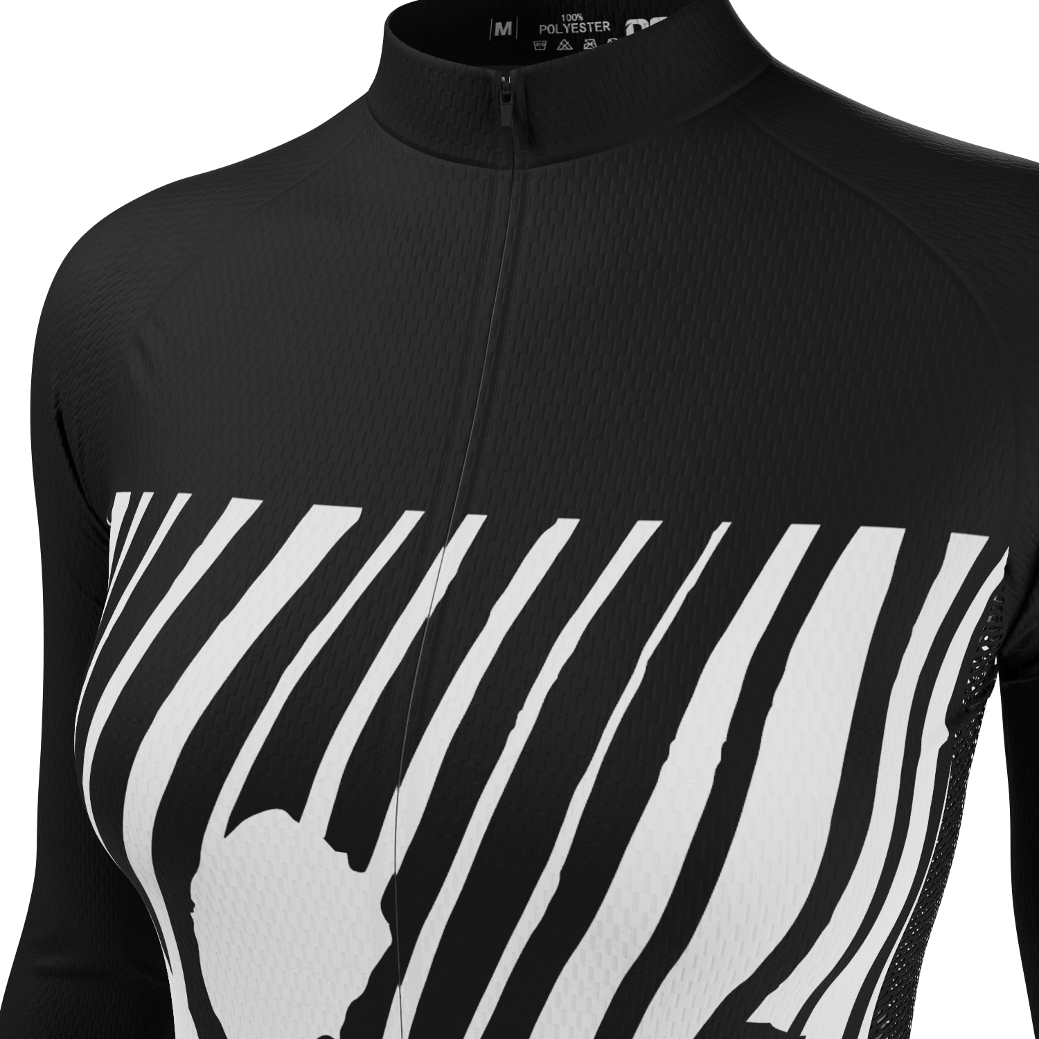 Women's Big Leopard Spots & Stripes Long Sleeve Cycling Jersey