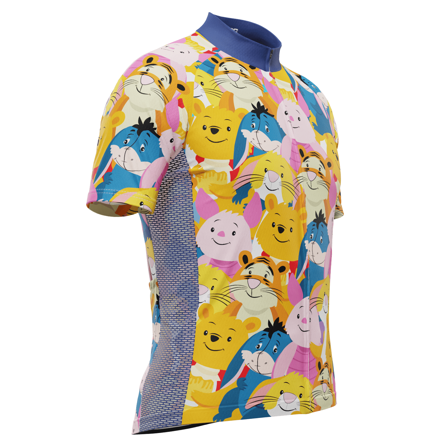 Men's Winnie The Pooh Characters Mashup Short Sleeve Cycling Jersey