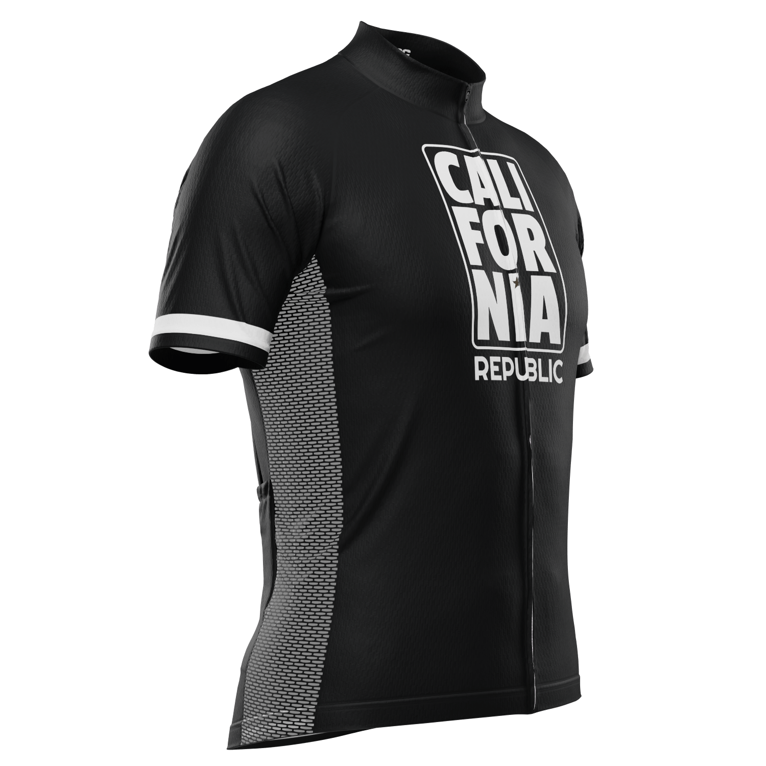 Men's California Republic Black Short Sleeve Cycling Jersey