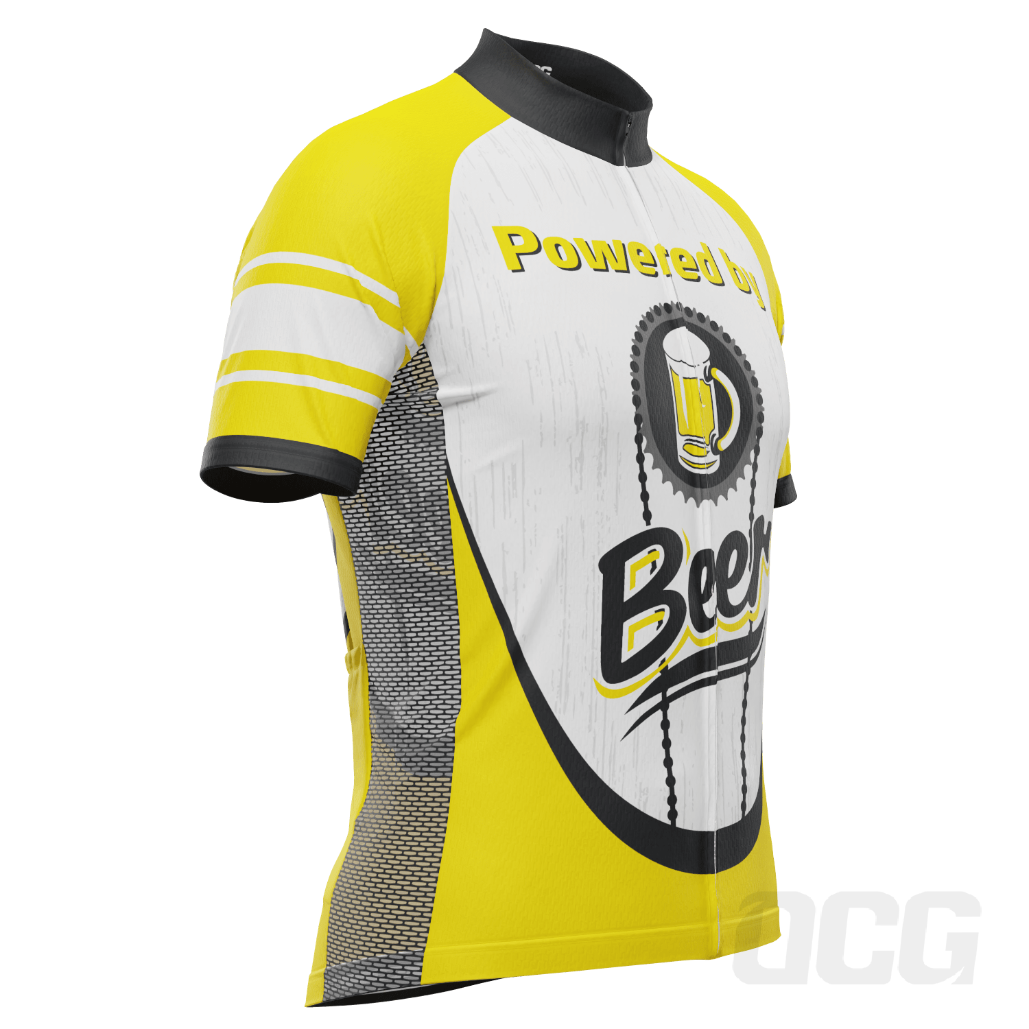 Men's Powered By Beer Short Sleeve Cycling Jersey